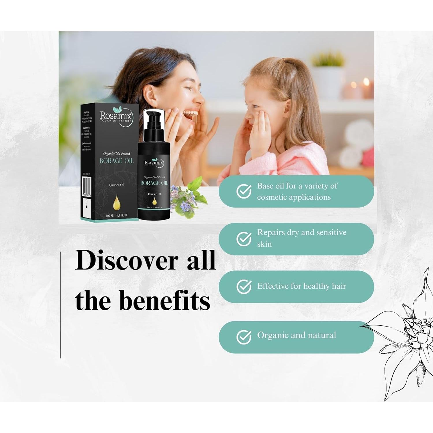 Aceite de Borraja Orgánico Rosamix 100 ml - Cuidado Piel Seca