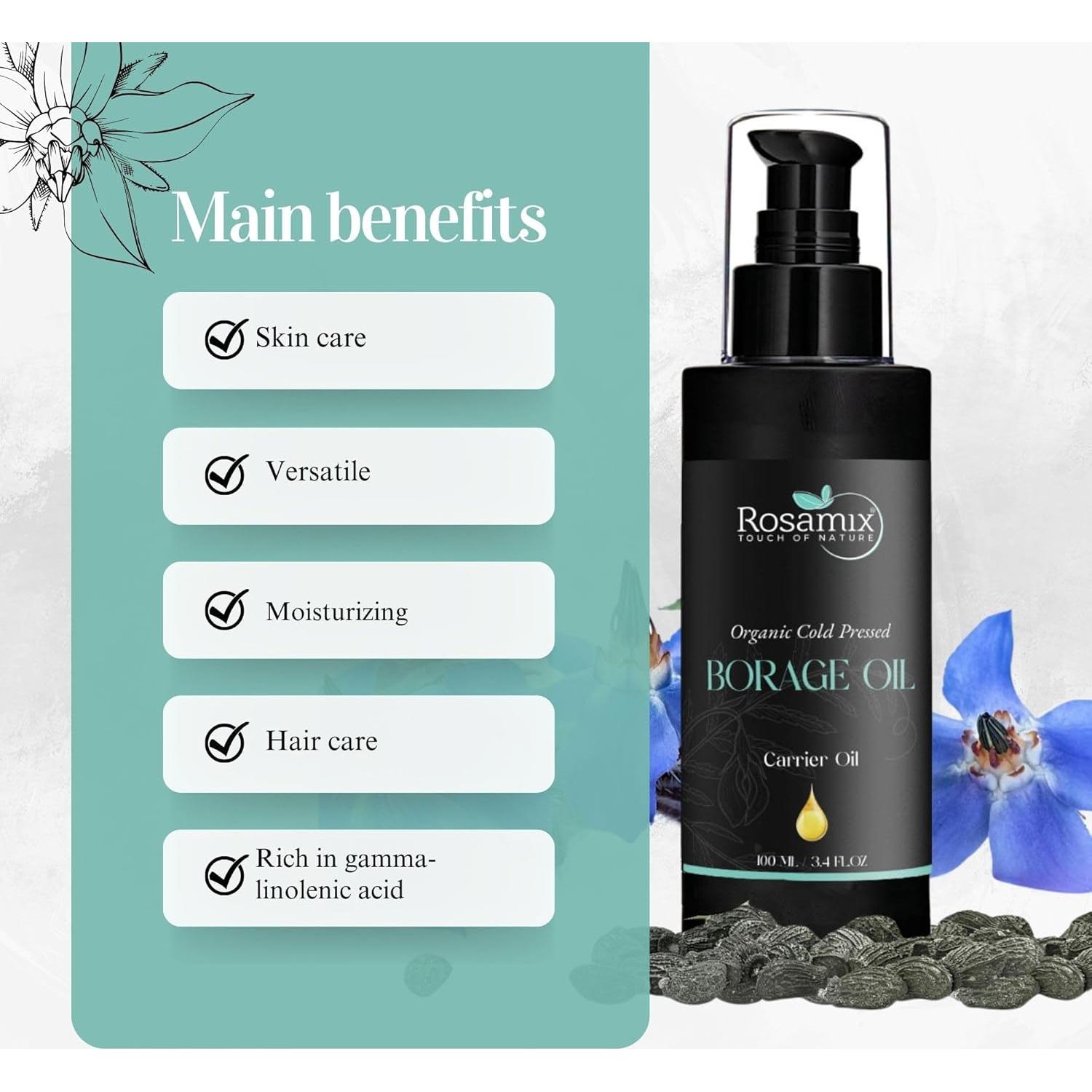 Aceite de Borraja Orgánico Rosamix 100 ml - Cuidado Piel Seca