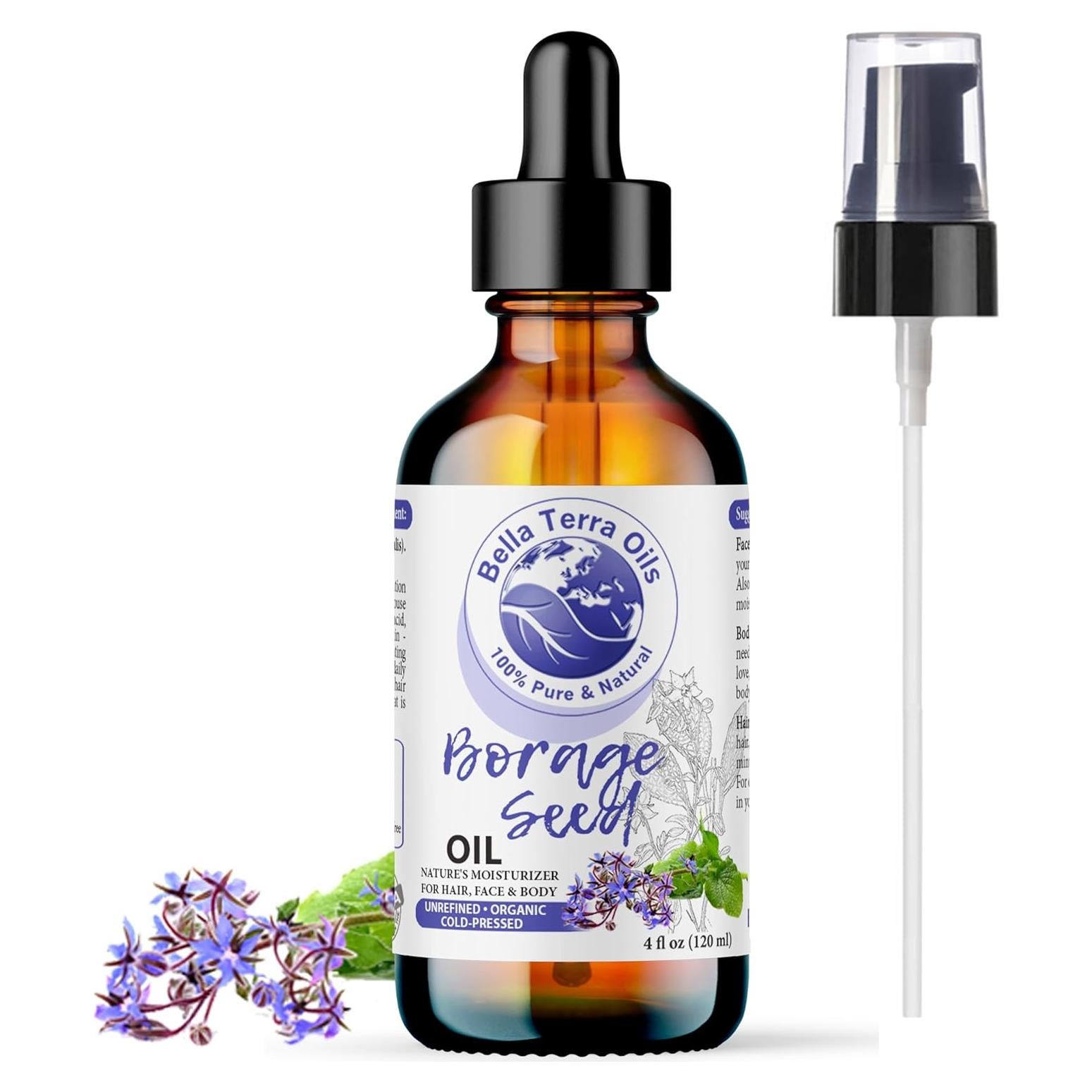 Aceite de Semilla de Borraja Orgánico Bella Terra 118ml - Rico en GLA