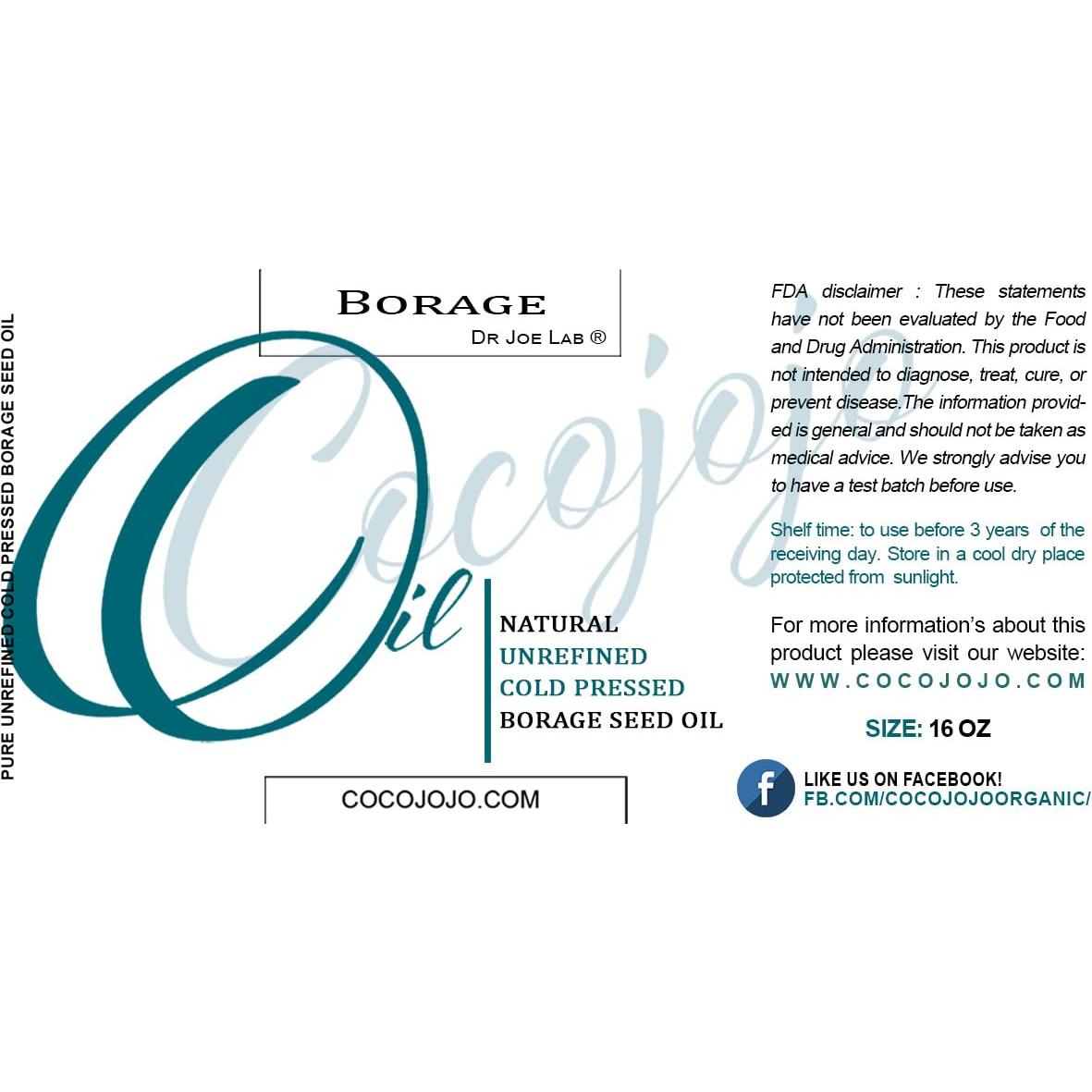 Aceite de Semilla de Borraja Dr Joe Lab 453.6 g Prensado en Frío