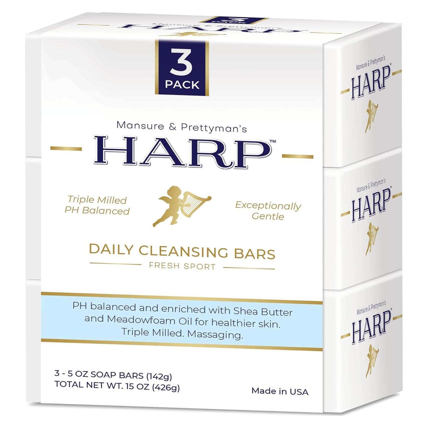 HARP Jabón en Barra pH Equilibrado 5.0-6.0 - Paquete de 3