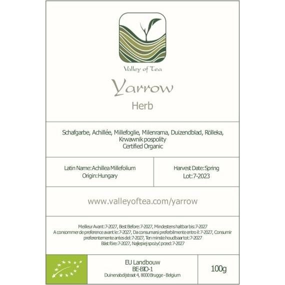 Té de Yarrow Orgánico Valley of Tea - 100g - Achillea Millefolium