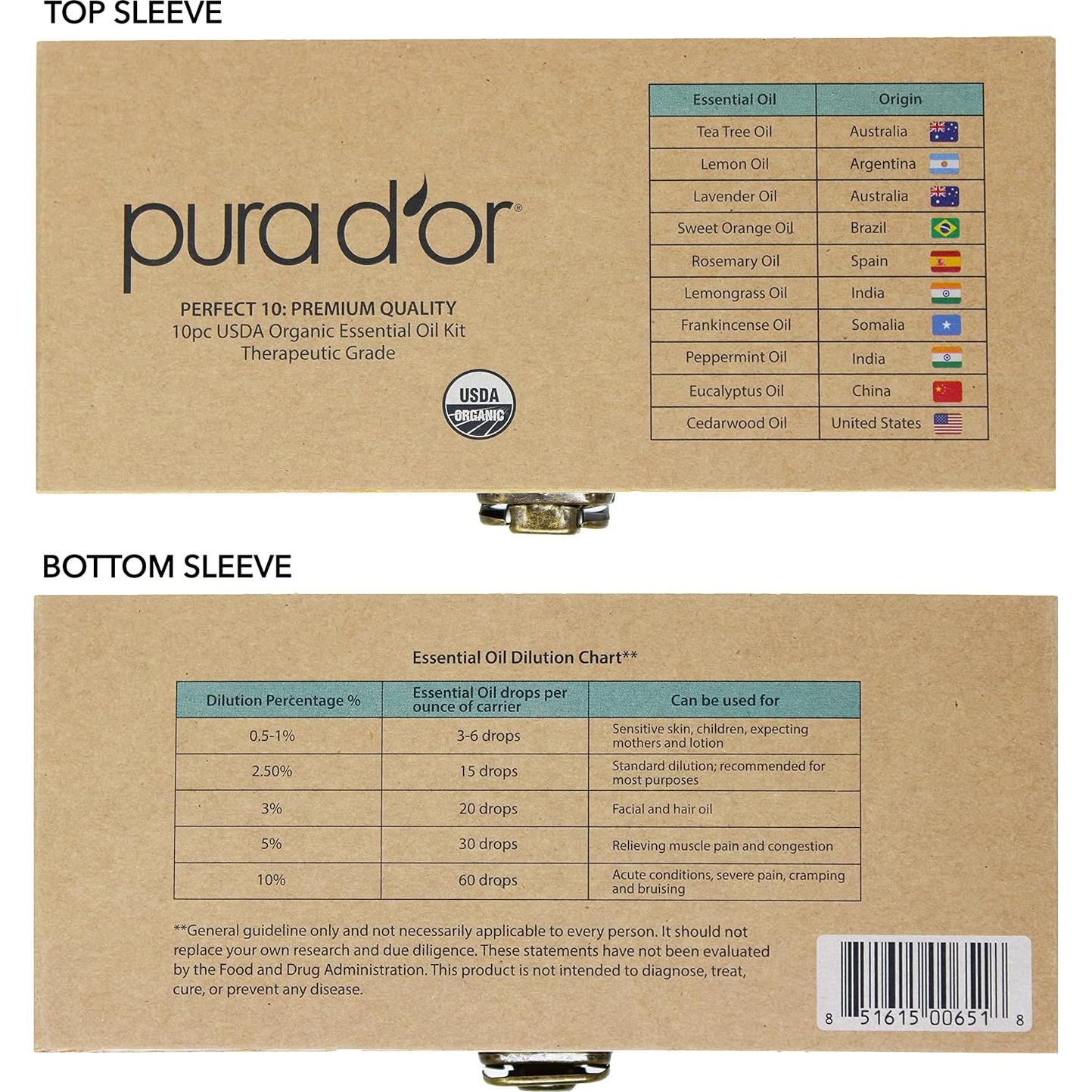 Set de Aceites Esenciales PURA D'OR Perfect10 - 10x10ml