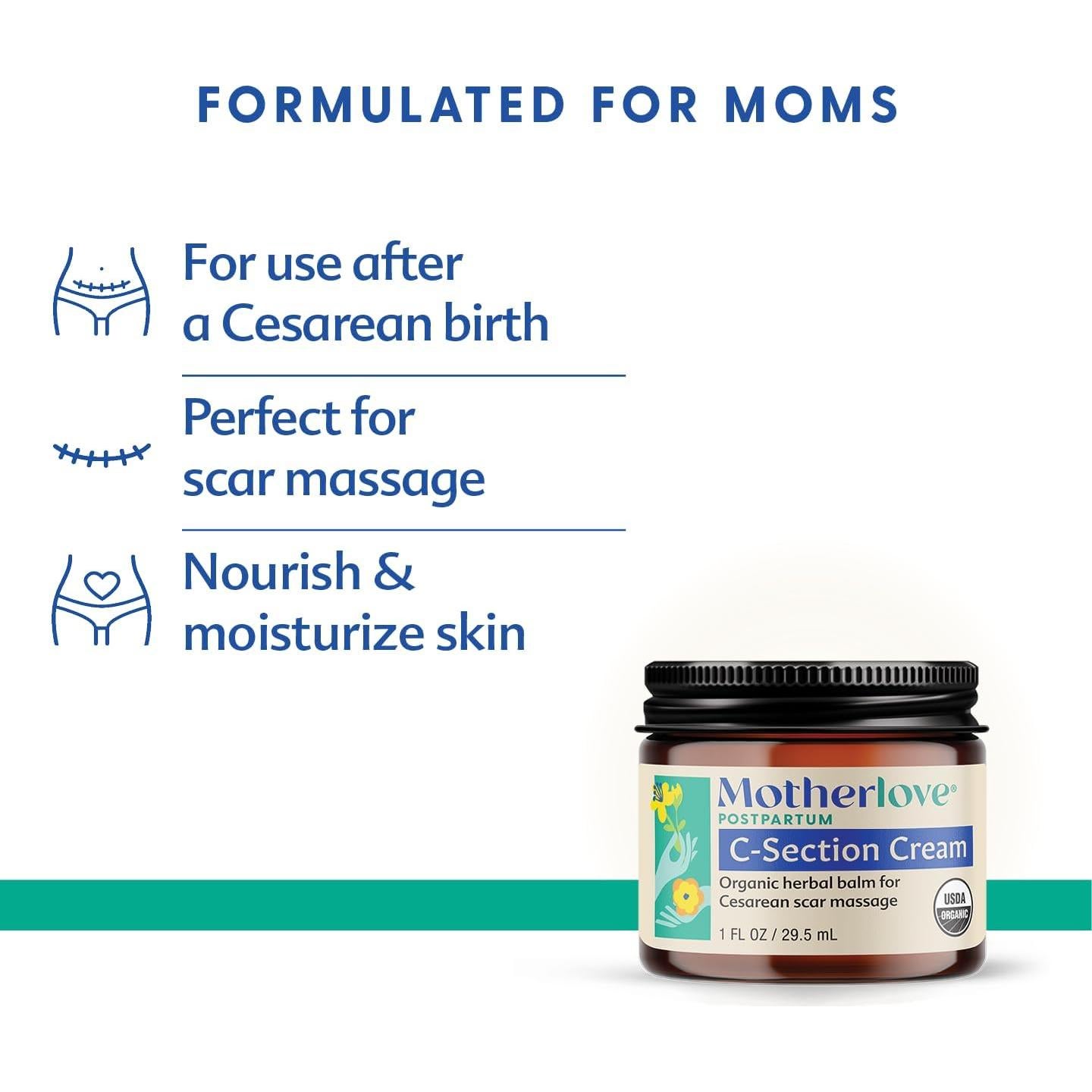 Crema para C-Section Motherlove 59 ml Bálsamo Herbal Orgánico