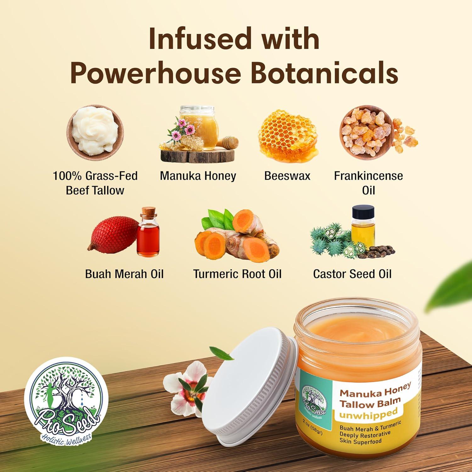 Bálsamo de Tallow Sin Batir ProSeed 60ml - Miel Manuka, Incienso