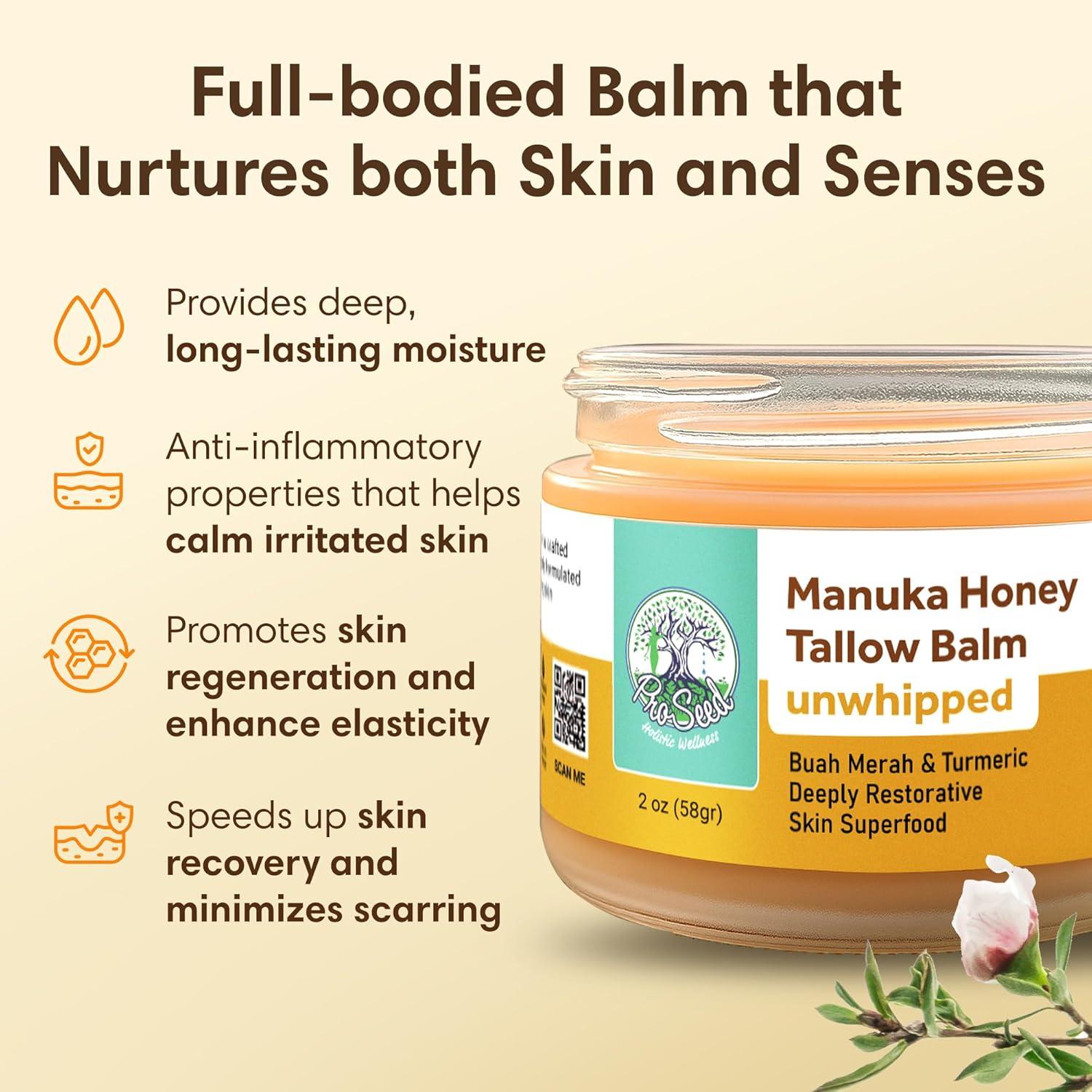 Bálsamo de Tallow Sin Batir ProSeed 60ml - Miel Manuka, Incienso