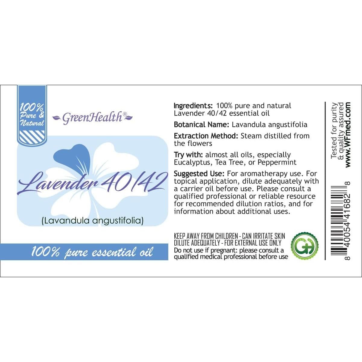Aceite Esencial de Lavanda 40-42 GreenHealth 118 ml Puro