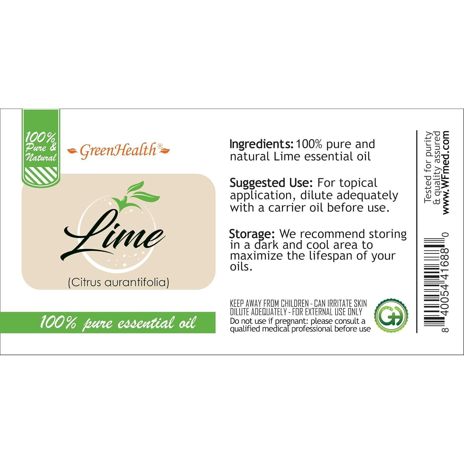 Aceite Esencial de Lima GreenHealth 473 ml - 100% Puro