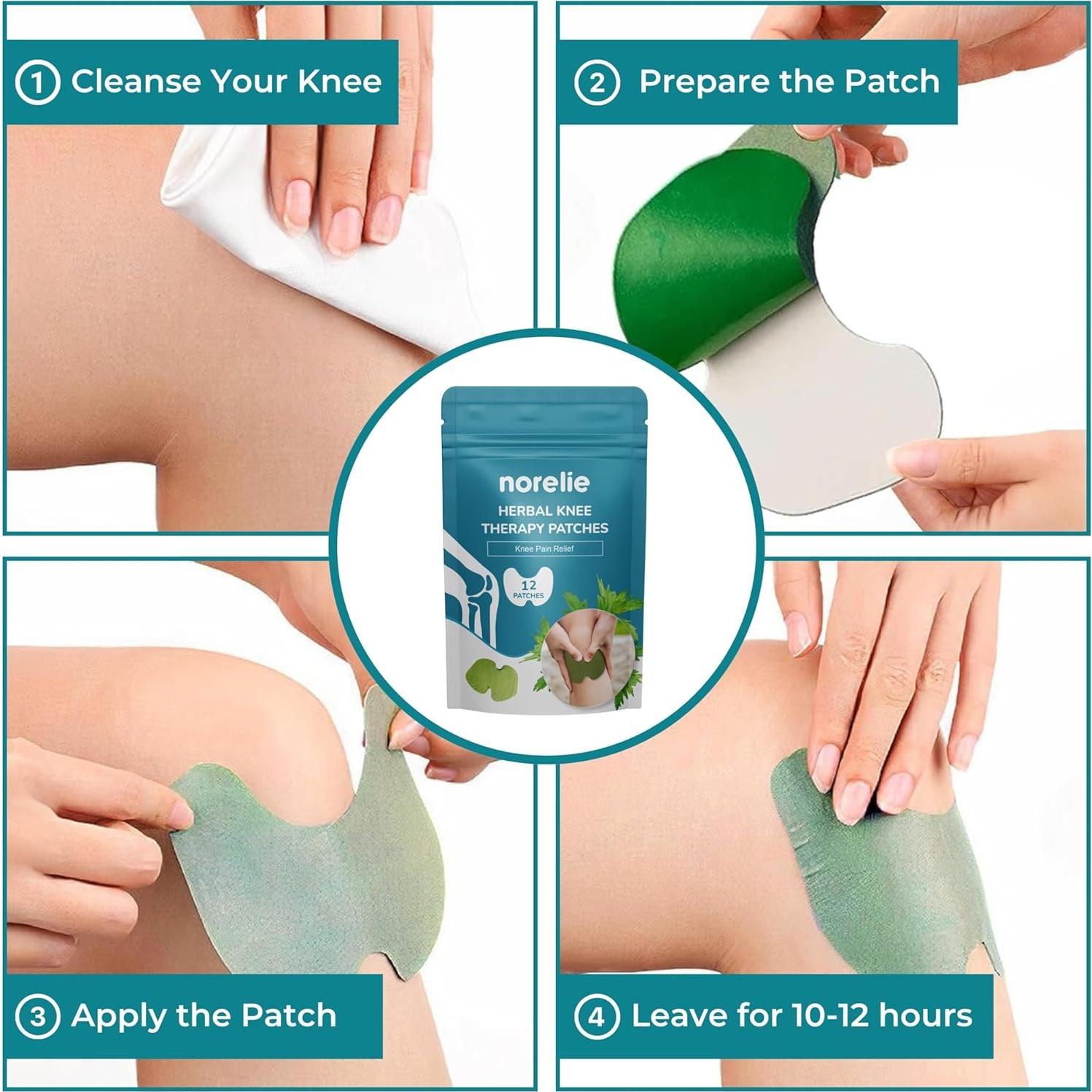 Parche Herbal Norelie para Rodillas - Alivio Natural 12 Parches