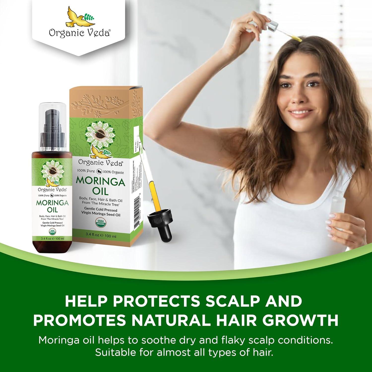 Aceite de Moringa Virgen 100% Puro Organic Veda 100 ml