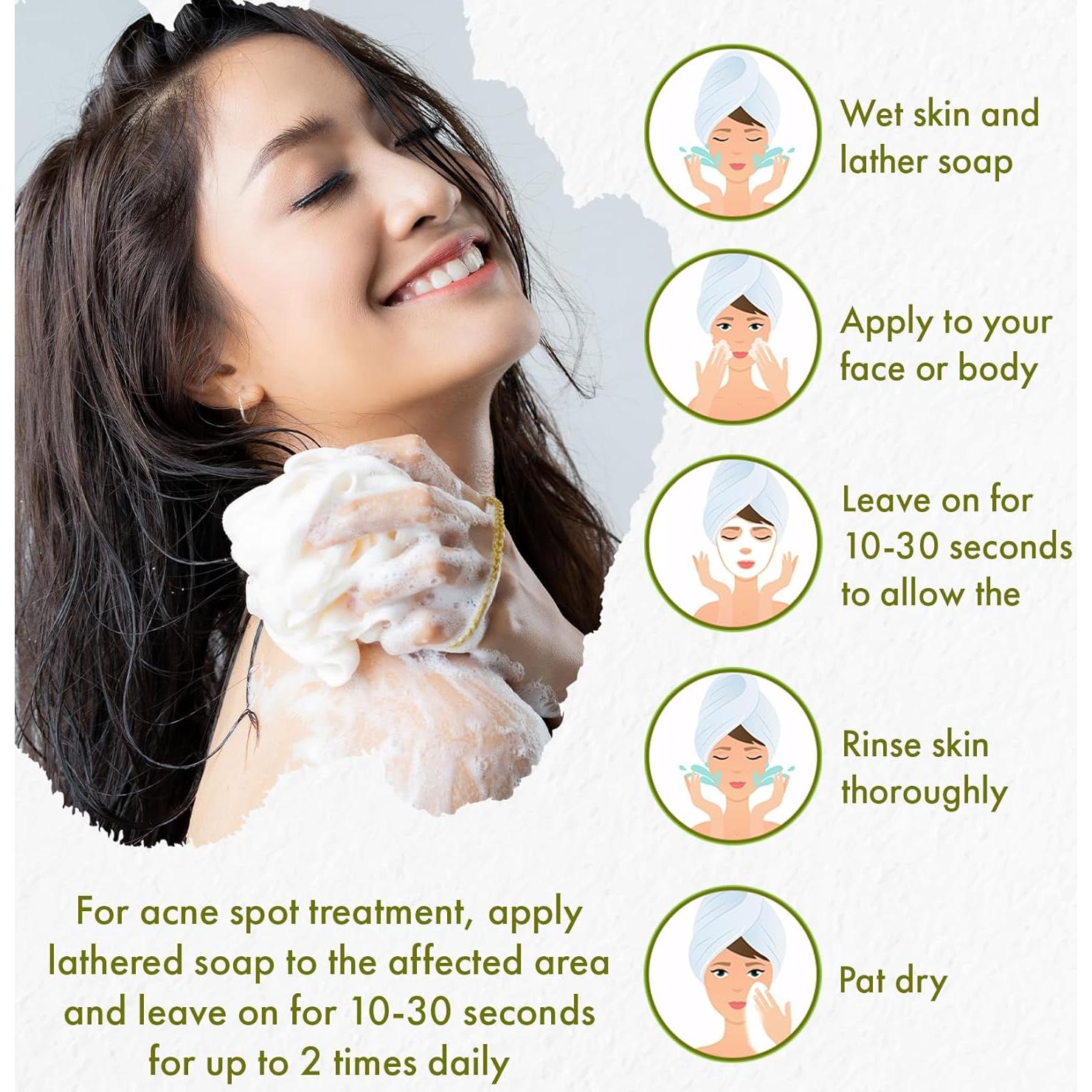 Jabón Natural de Aceite de Árbol de Té Erbaid 113g - Limpiador Facial y Corporal