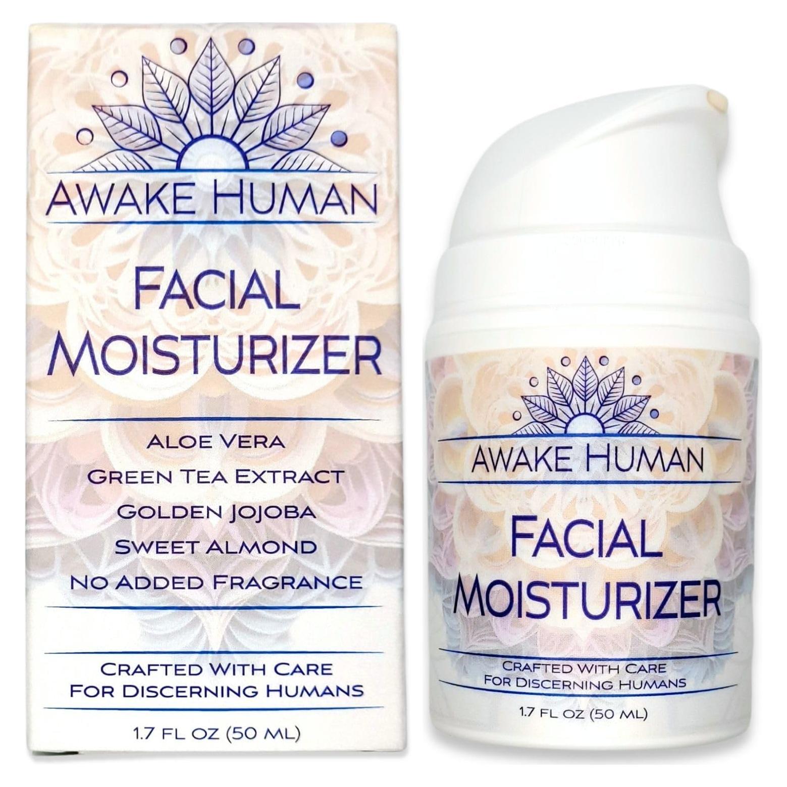Hidratante Facial Natural Awake Human 91g Piel Seca y Sensible