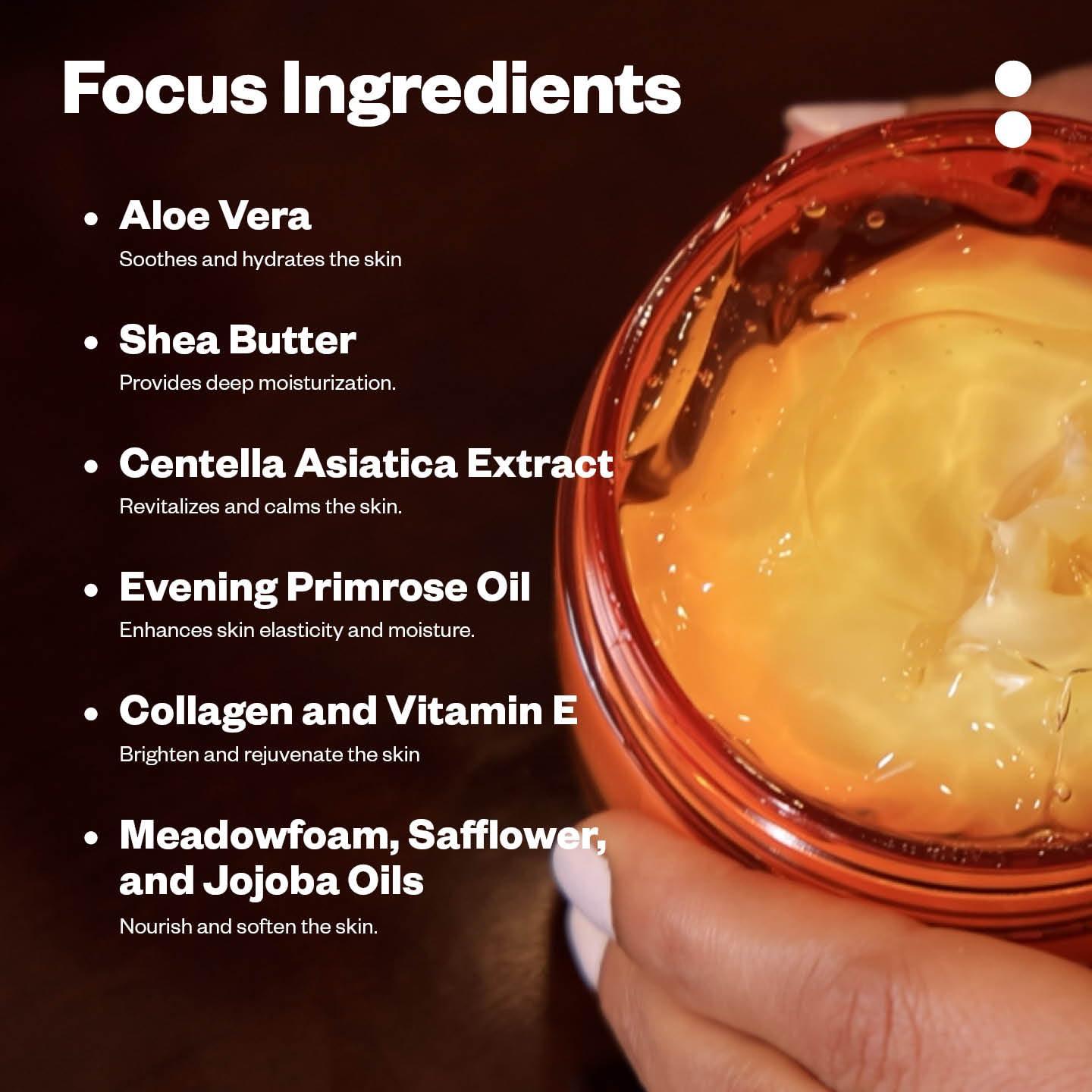 JustHuman Crema de Gel Acondicionador Corporal 238g - Hidratación Profunda con Aloe Vera y Colágeno