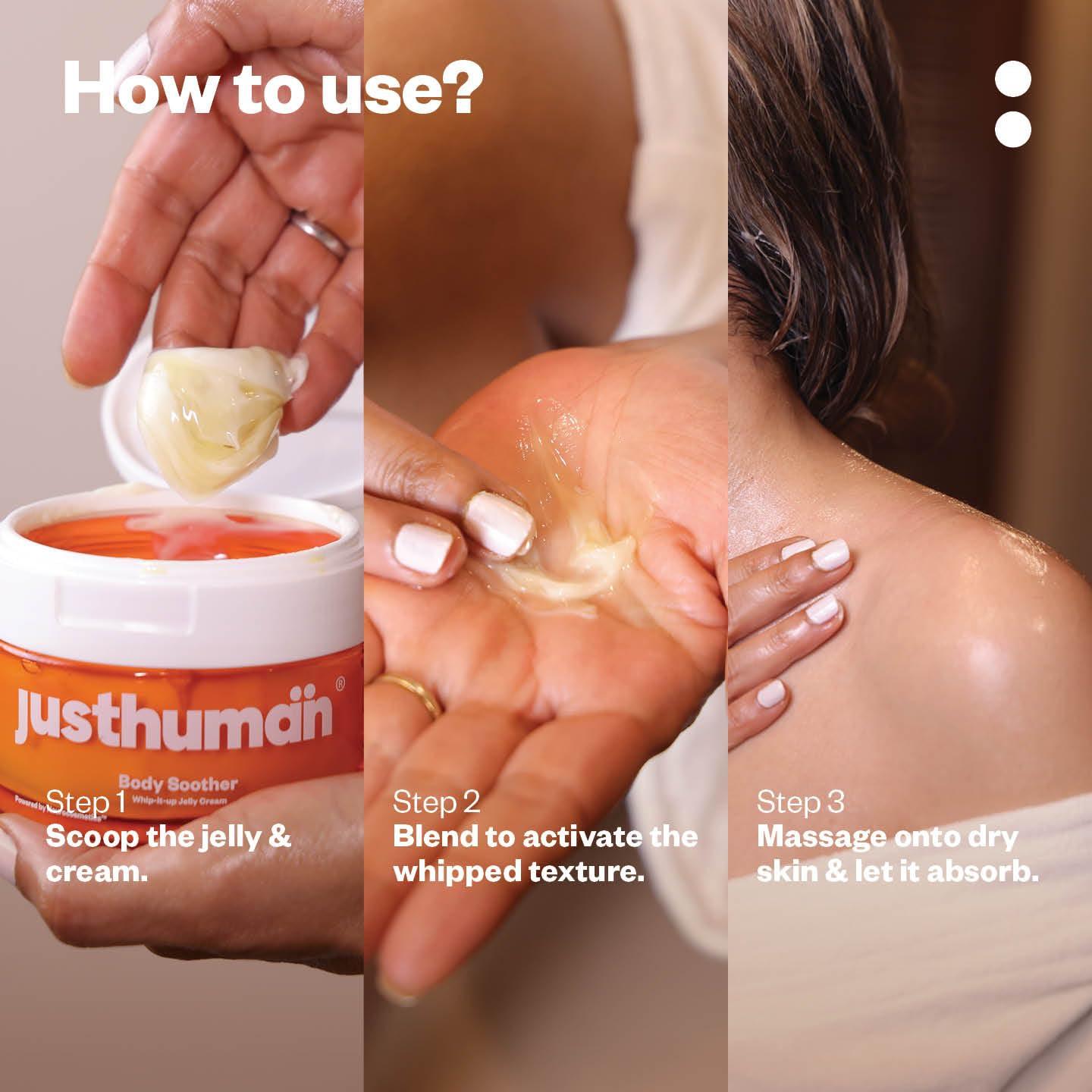 JustHuman Crema de Gel Acondicionador Corporal 238g - Hidratación Profunda con Aloe Vera y Colágeno