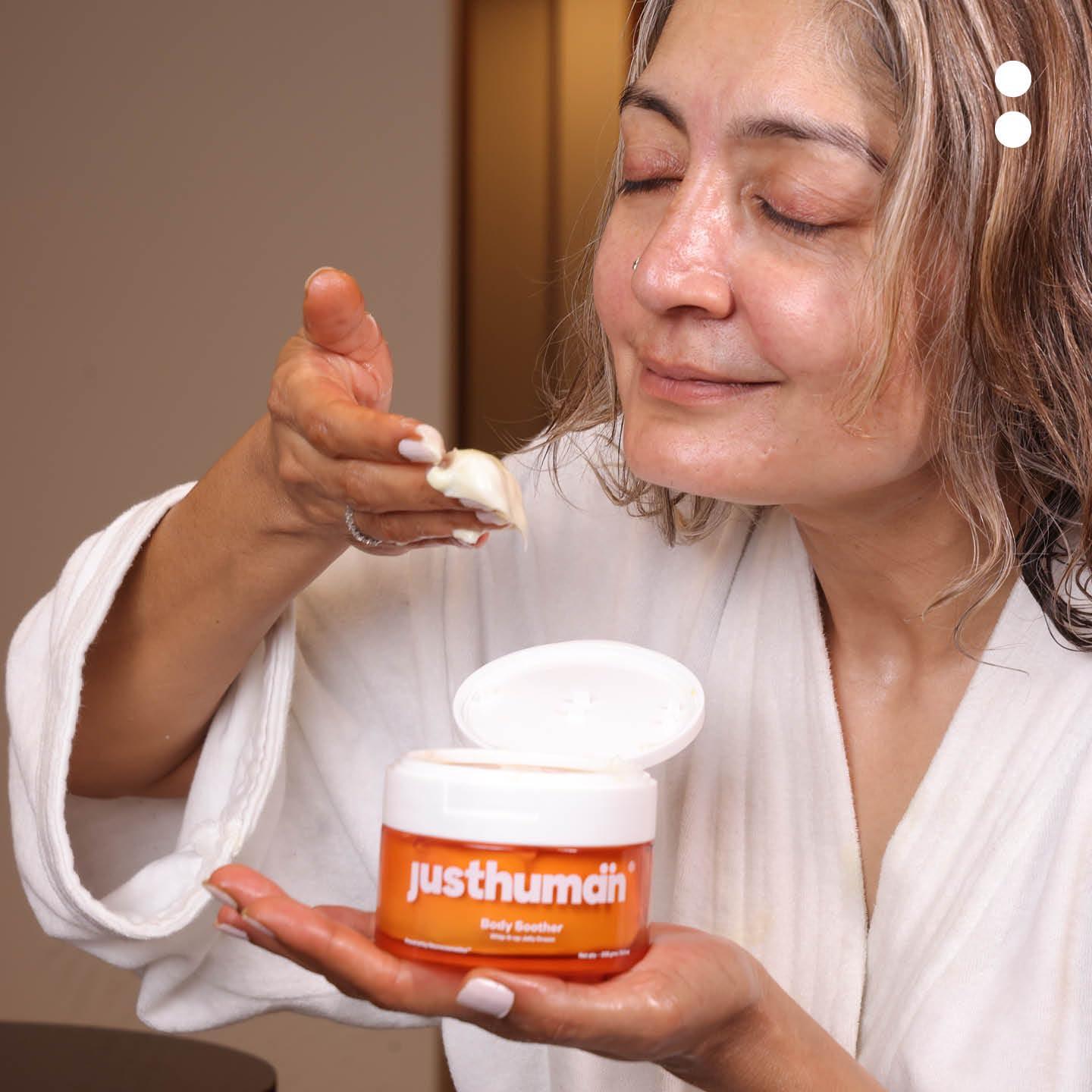 JustHuman Crema de Gel Acondicionador Corporal 238g - Hidratación Profunda con Aloe Vera y Colágeno