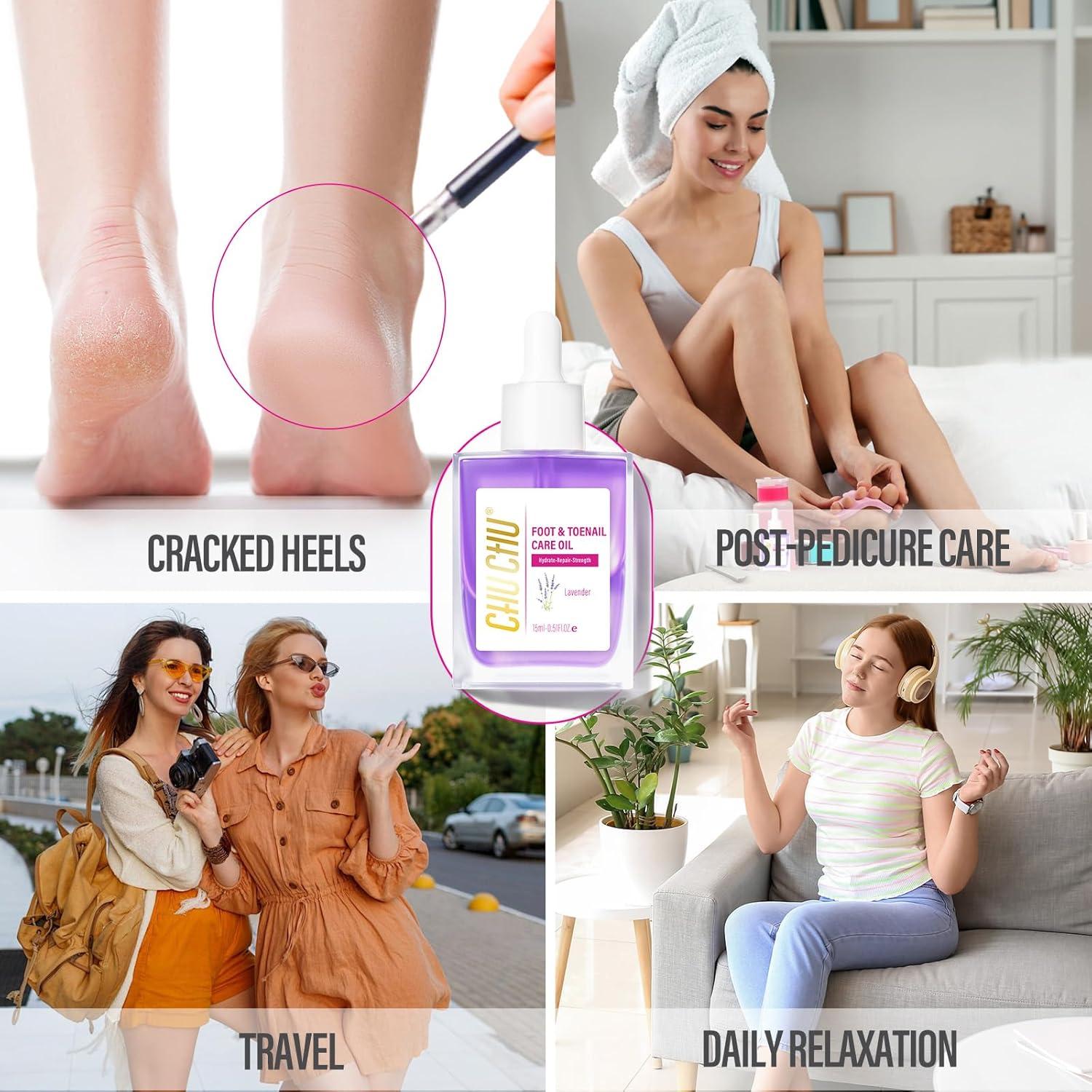 Aceite Reparador para Pies Secos y Agrietados - Aroma Lavanda