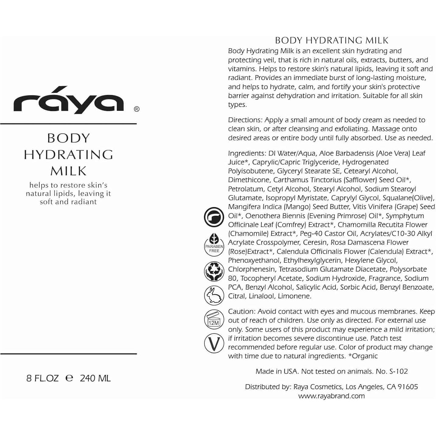 Leche Hidratante Corporal Raya 240 ml | Aceites Naturales y Vitaminas