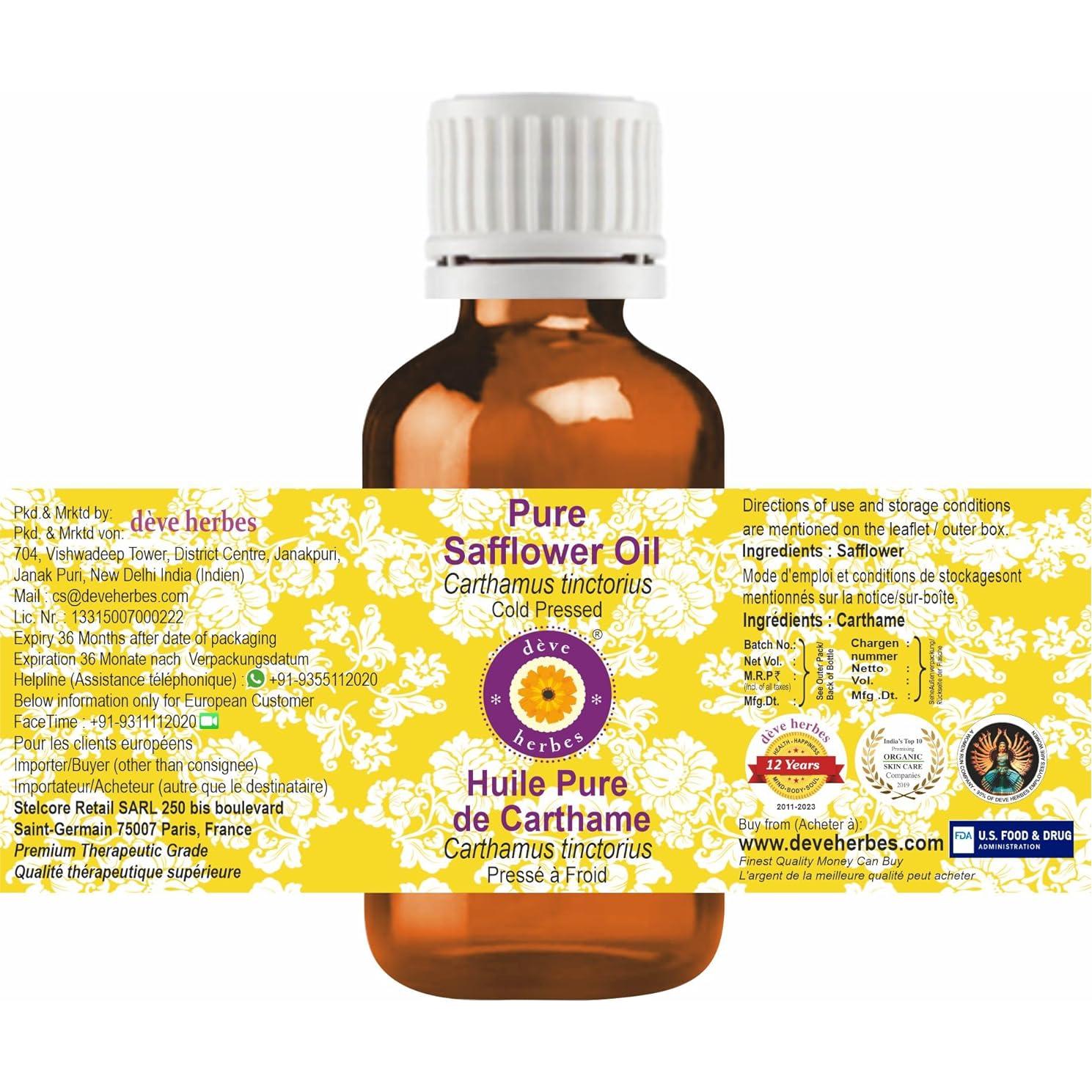 Aceite de Cártamo Deve Herbes 100ml Prensado en Frío Puro