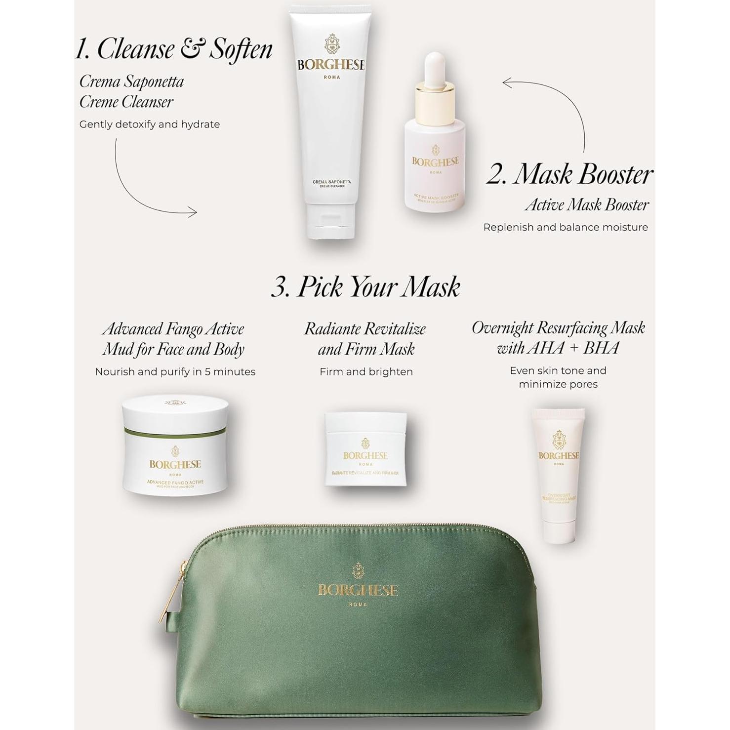 Conjunto de Cuidado Facial Borghese - Limpiador, Suero y Más
