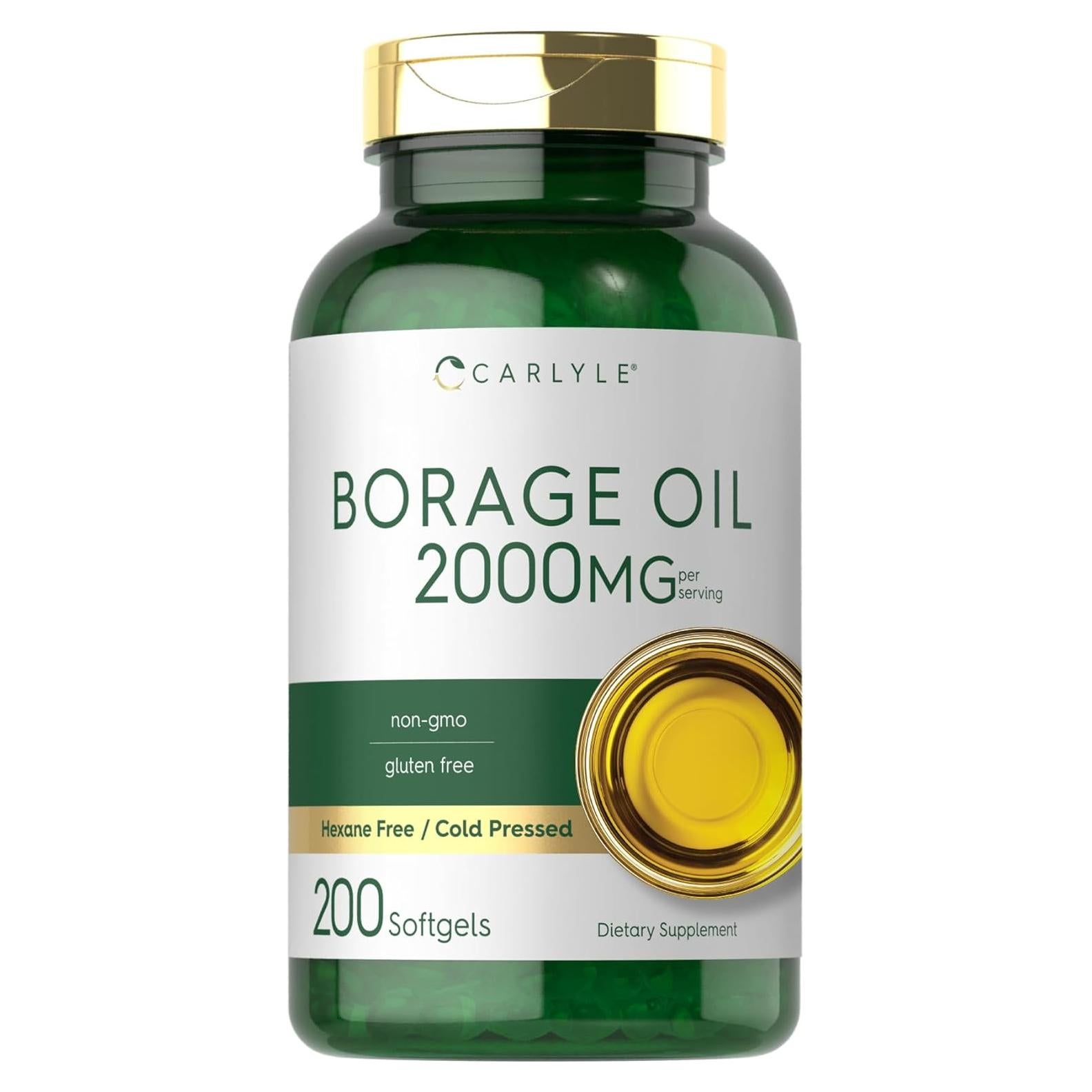 Suplemento de Aceite de Borraja Carlyle 2000mg 200 Cápsulas