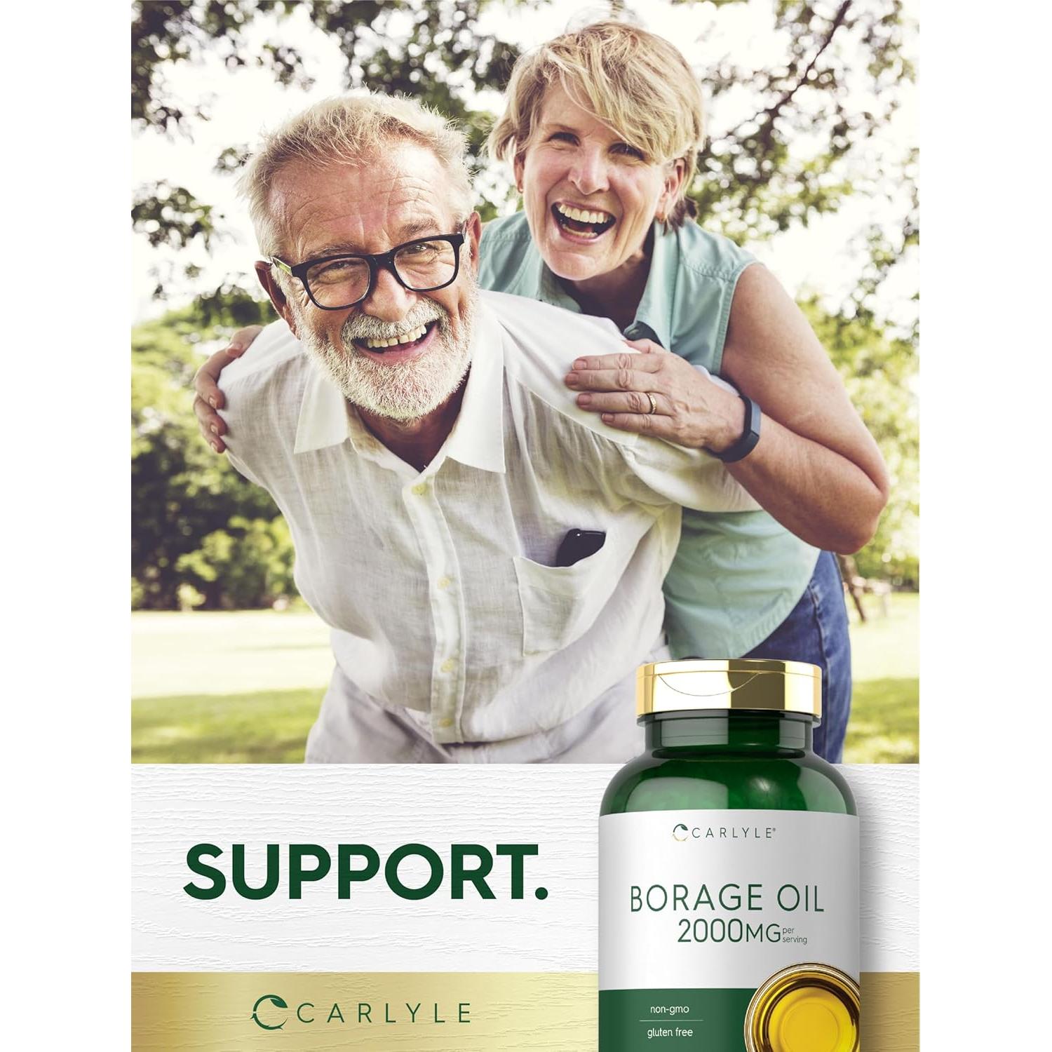 Suplemento de Aceite de Borraja Carlyle 2000mg 200 Cápsulas