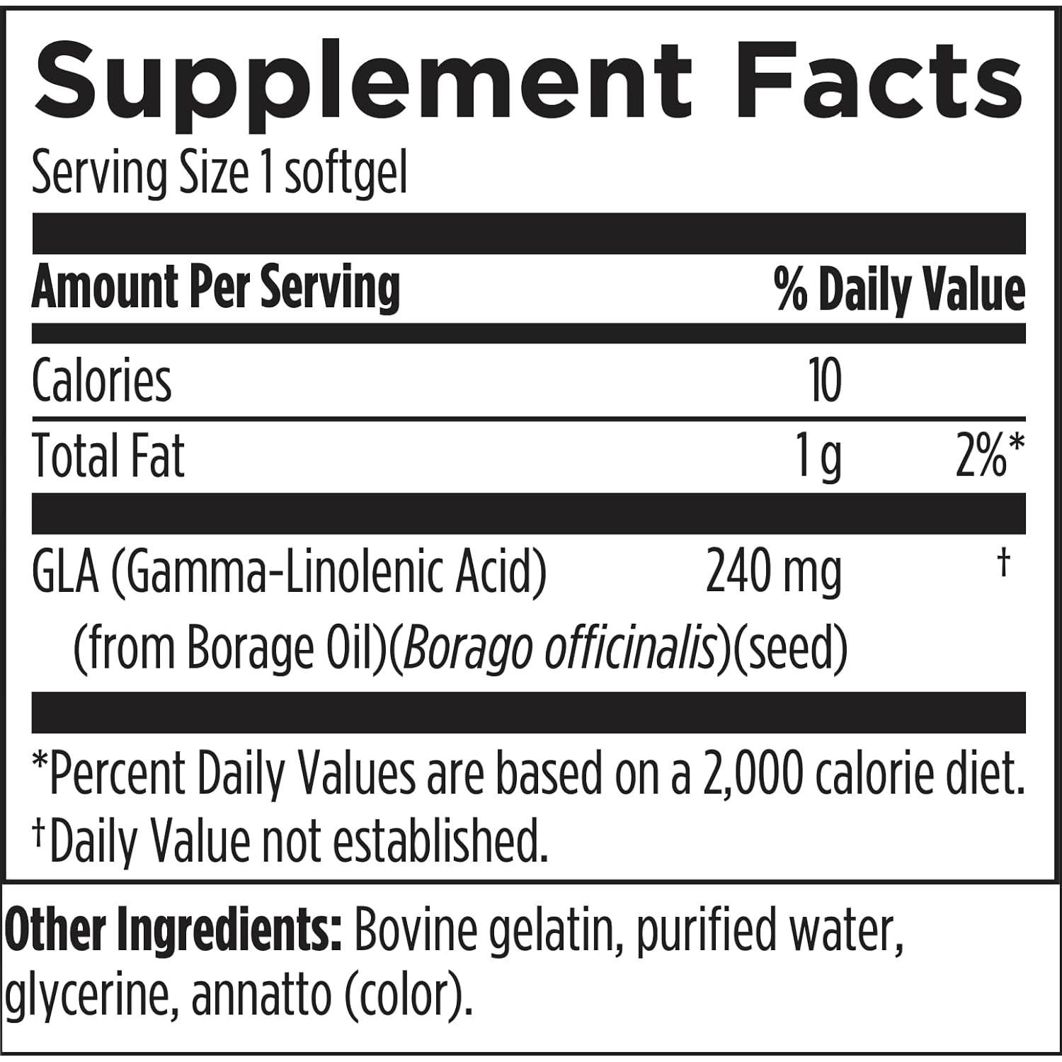 Cápsulas de Aceite de Borraja GLA Designs 240mg - 60 Unidades