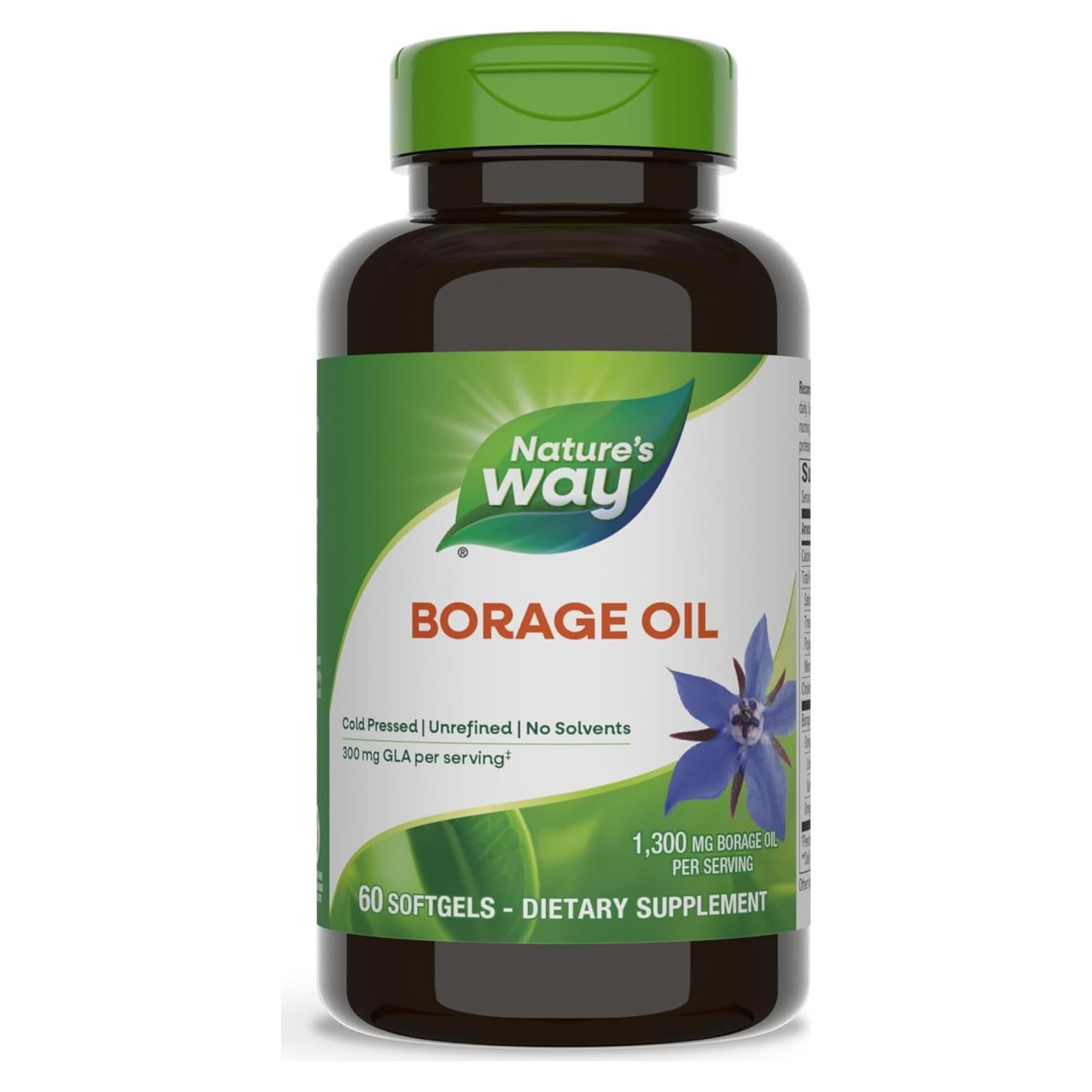Aceite de Borraja Nature's Way 300 mg GLA 60 Gelatinas Blandas
