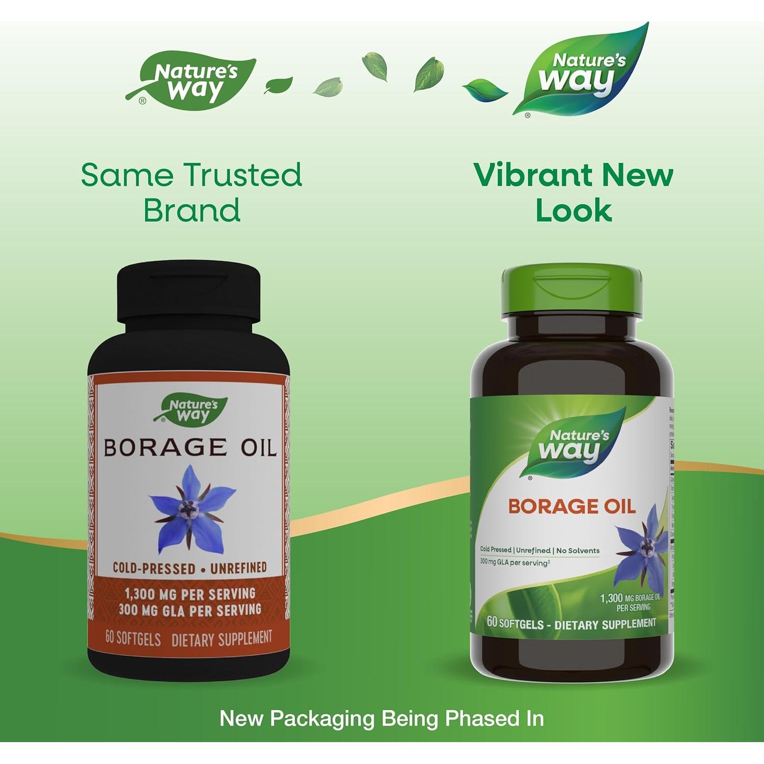 Aceite de Borraja Nature's Way 300 mg GLA 60 Gelatinas Blandas