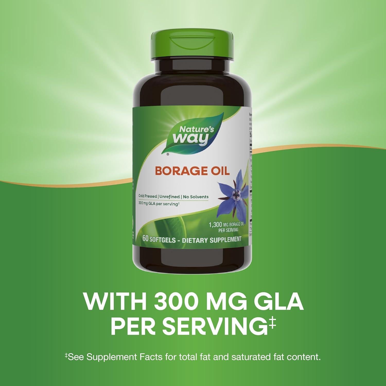 Aceite de Borraja Nature's Way 300 mg GLA 60 Gelatinas Blandas