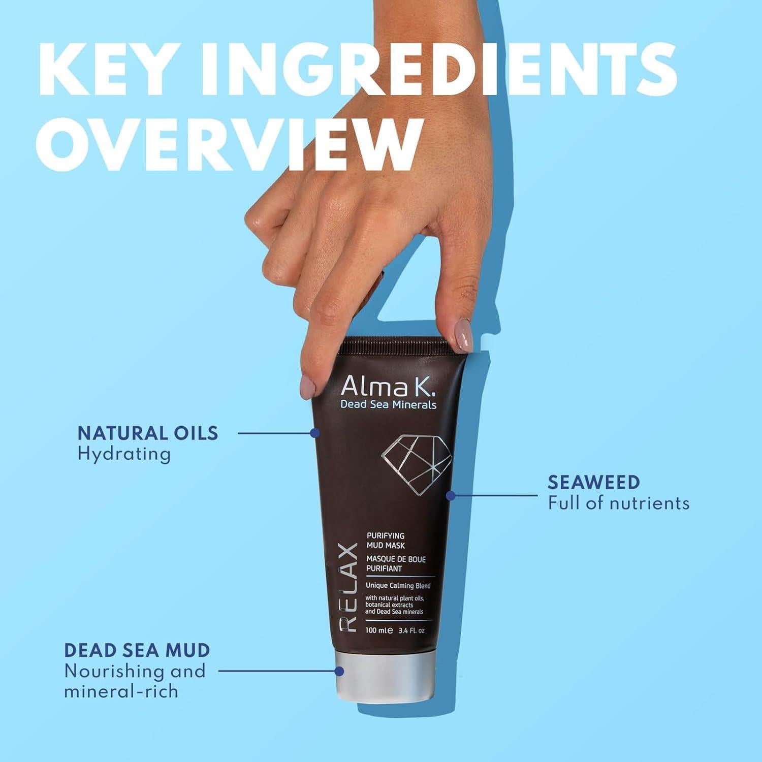 Mascarilla Facial Purificante Alma K - Barro del Mar Muerto 96g