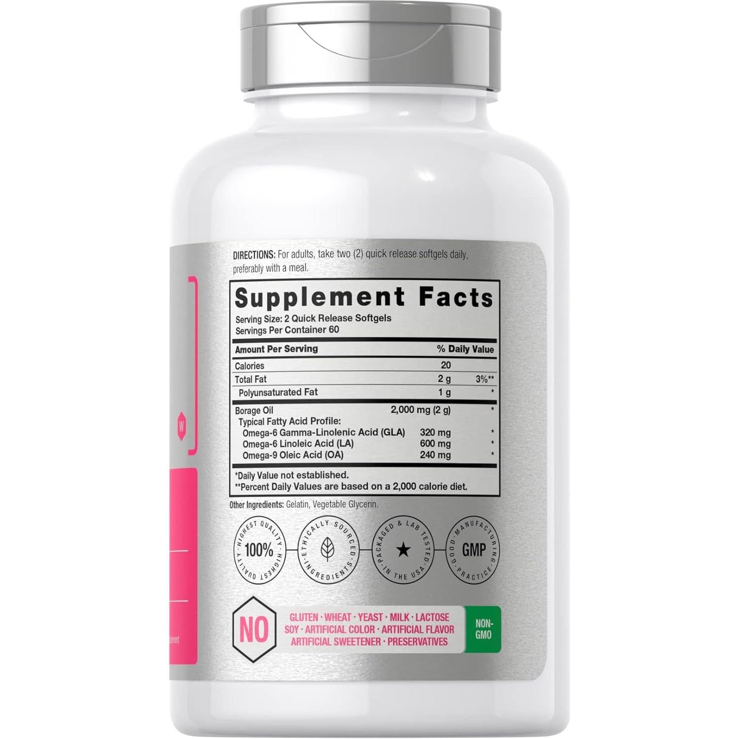 Cápsulas de Aceite de Borraja Horbäach 2000 mg - 120 Gelatinas