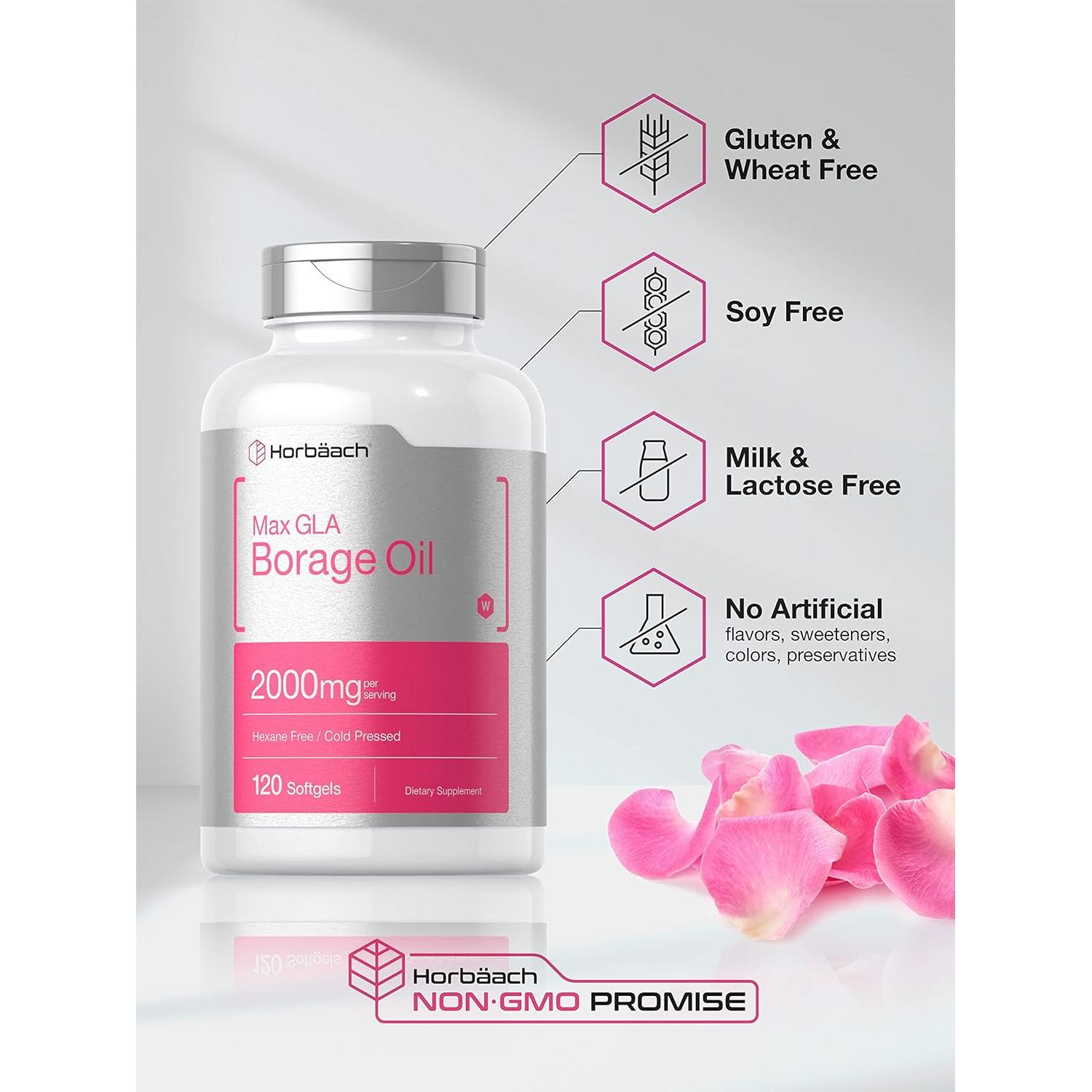 Cápsulas de Aceite de Borraja Horbäach 2000 mg - 120 Gelatinas