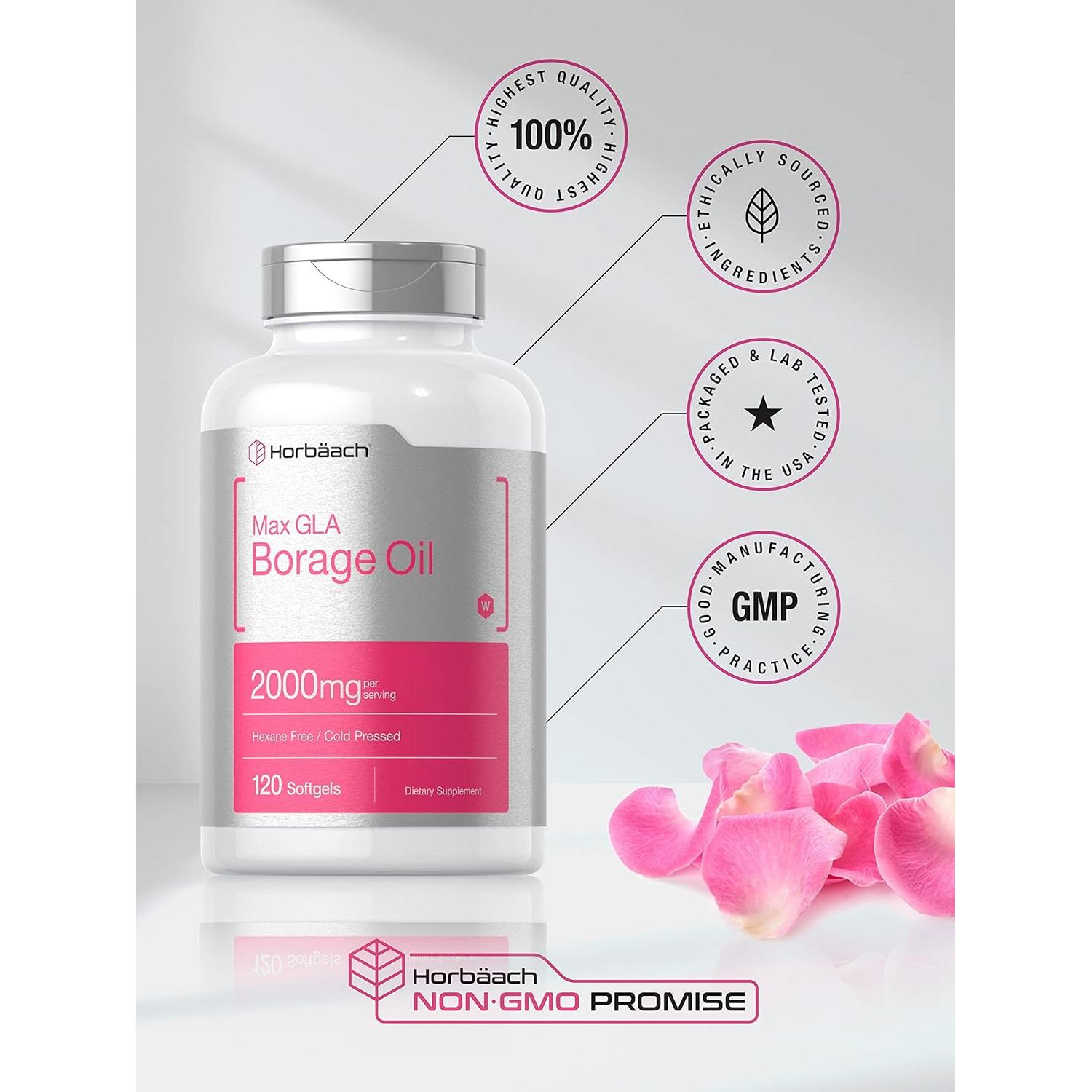 Cápsulas de Aceite de Borraja Horbäach 2000 mg - 120 Gelatinas