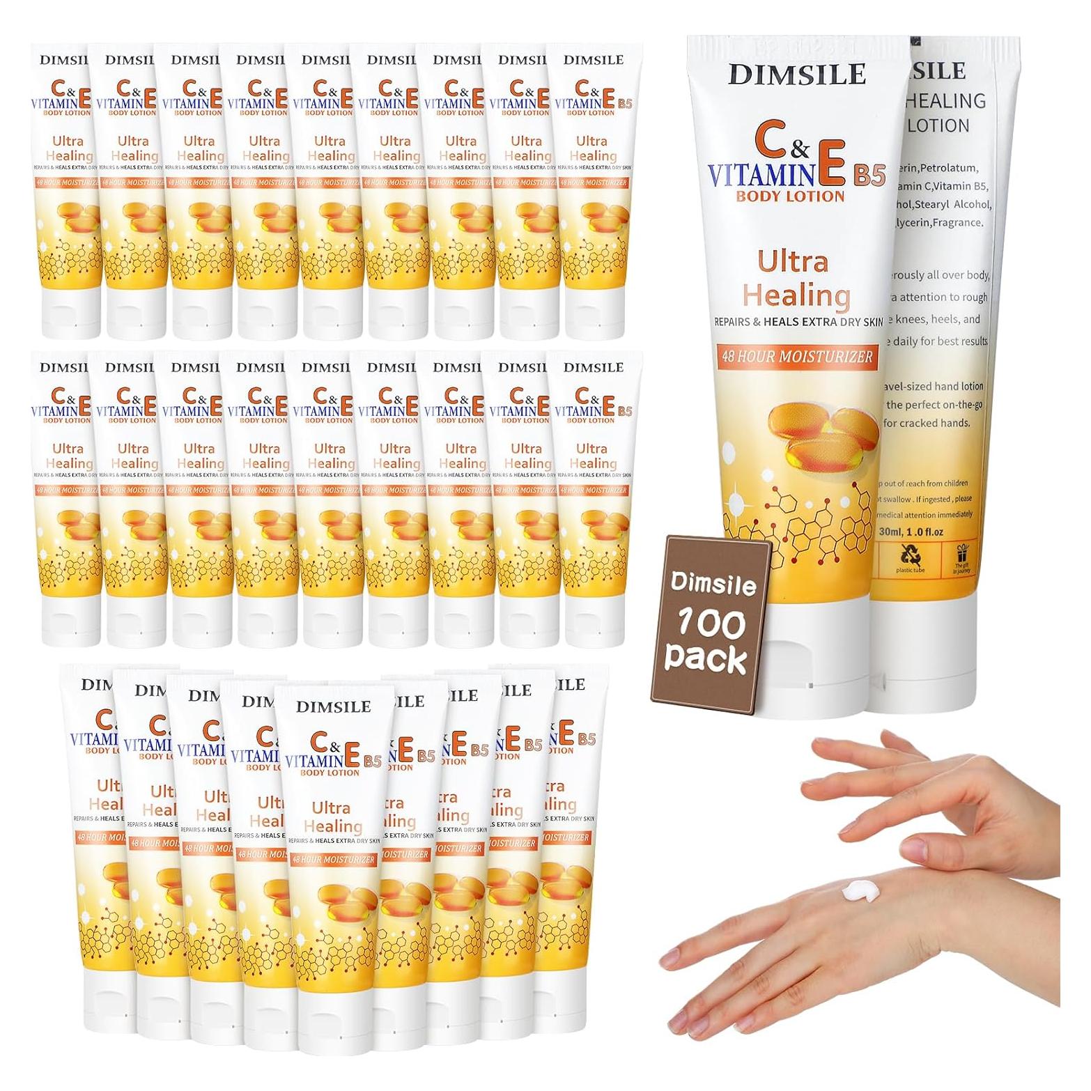 Paquete de 100 Lociones Corporales Dimsile 30g Hidratantes