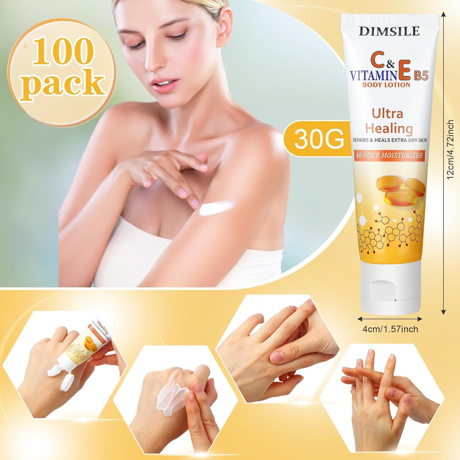 Paquete de 100 Lociones Corporales Dimsile 30g Hidratantes