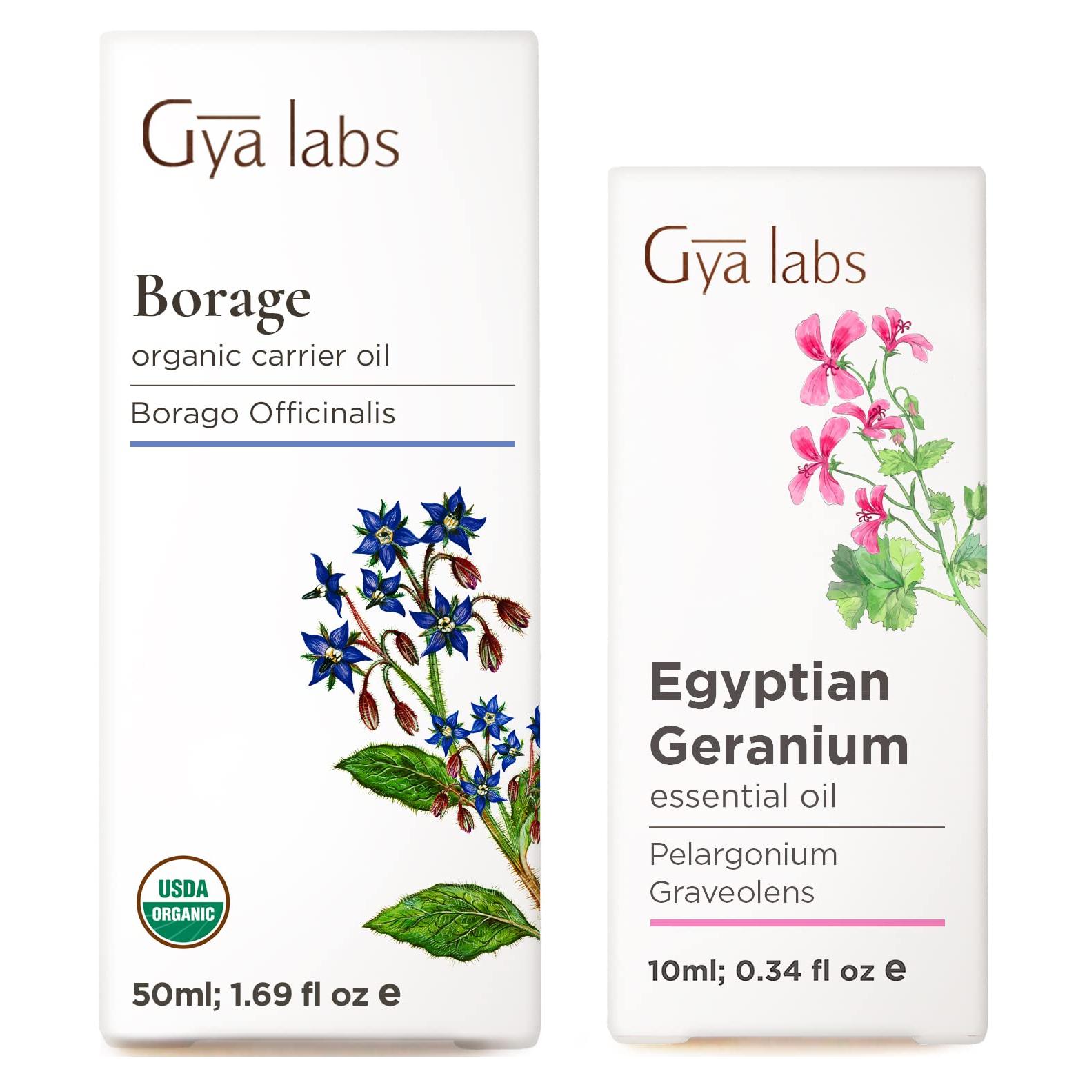 Set de Aceites Esenciales Gya Labs: Borraja 50ml + Geranio 10ml