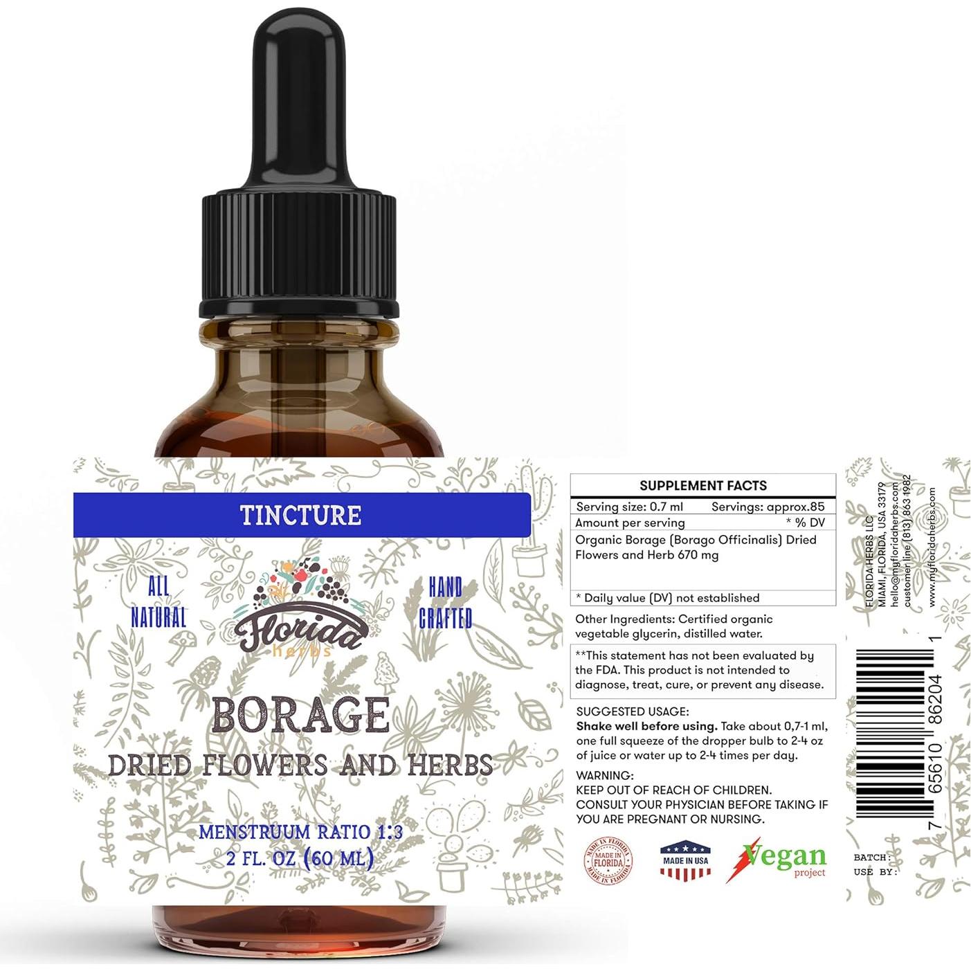 Extracto Líquido de Borraja Orgánica Florida Herbs 700 mg 60 ml