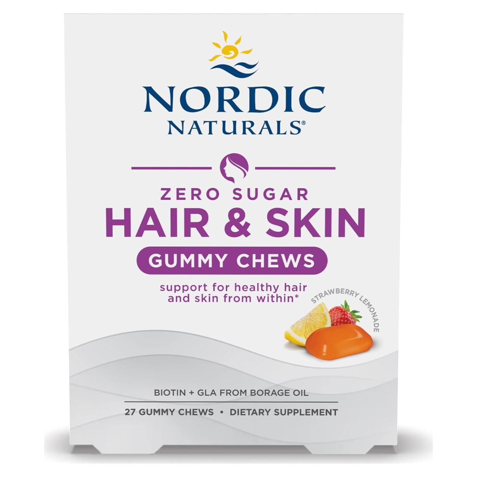 Gomas Masticables Nordic Naturals para Cabello y Piel 27 Unidades