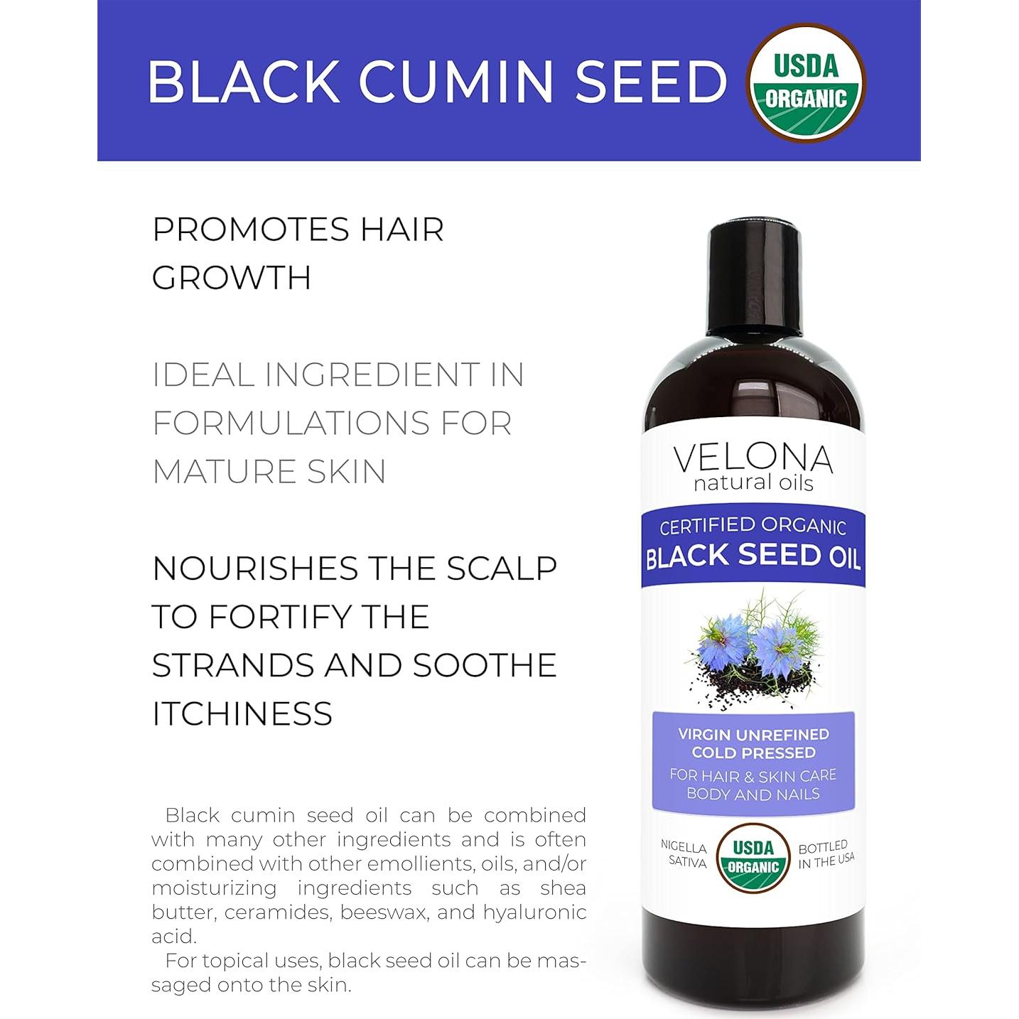 Aceite de Semilla Negra Orgánico Velona 453.6 g - 100% Puro