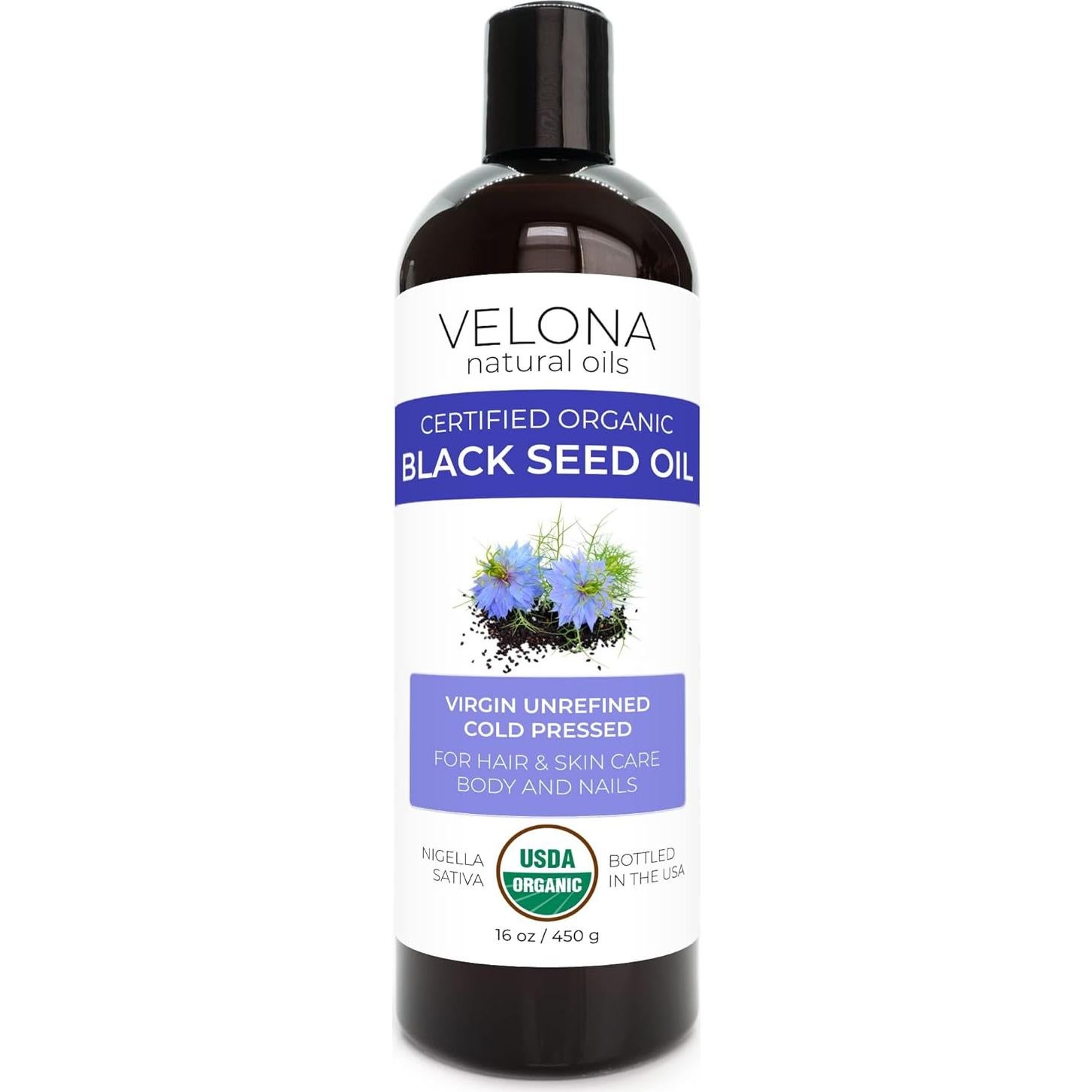 Aceite de Semilla Negra Orgánico Velona 453.6 g - 100% Puro