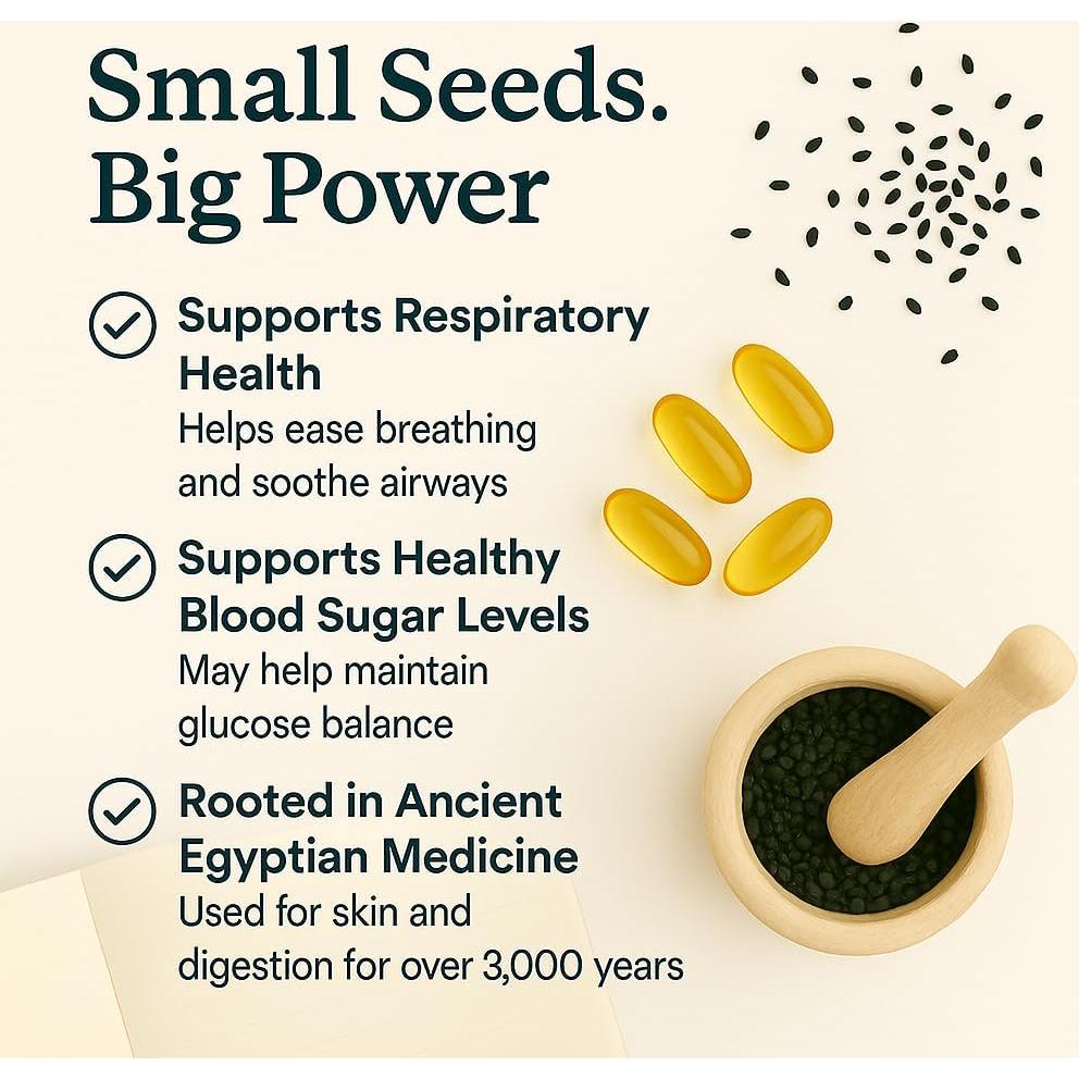 Cápsulas de Aceite de Semilla Negra Organics Nature 1000mg