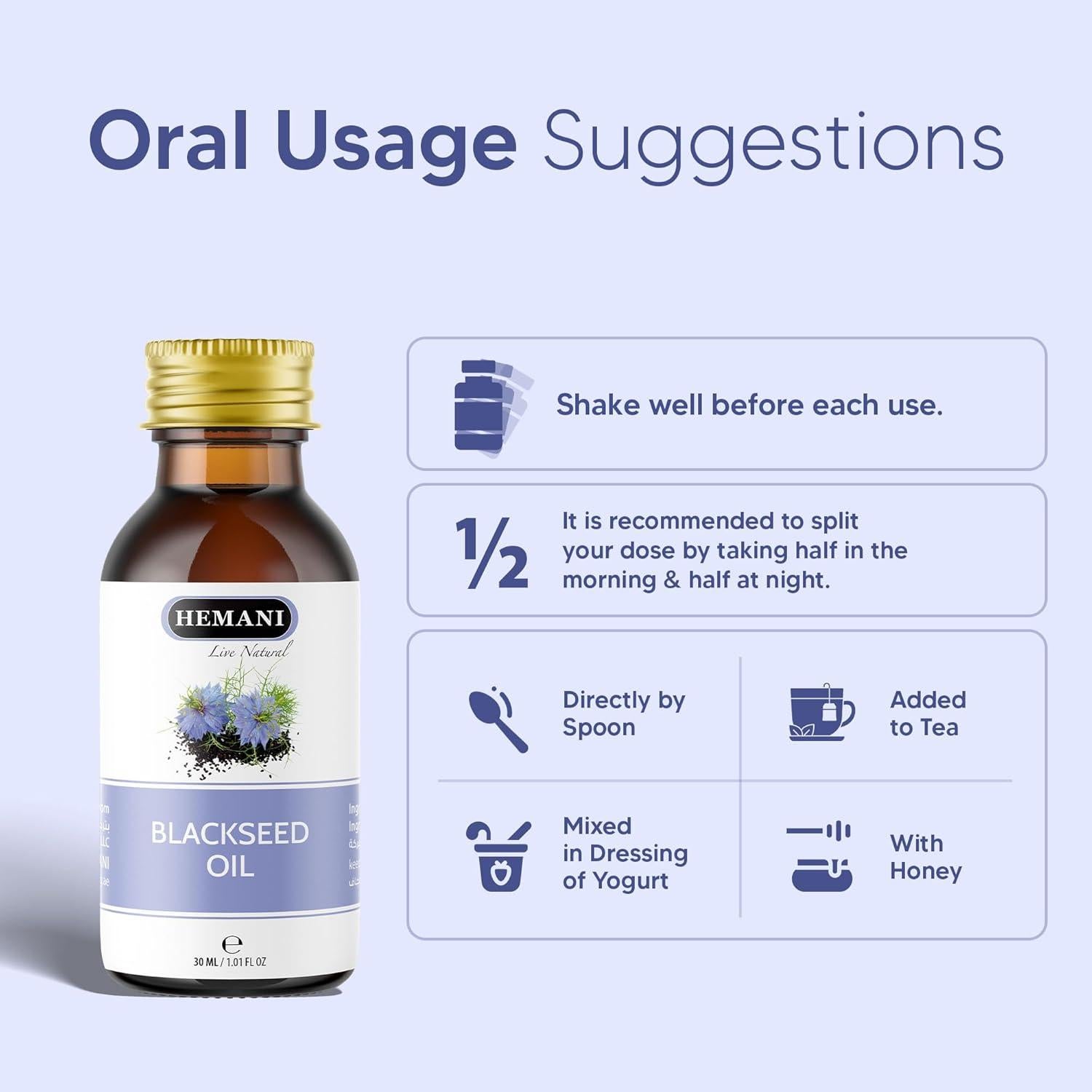 Aceite de Semilla Negra Hemani 30ml - Comino Negro Prensado en Frío