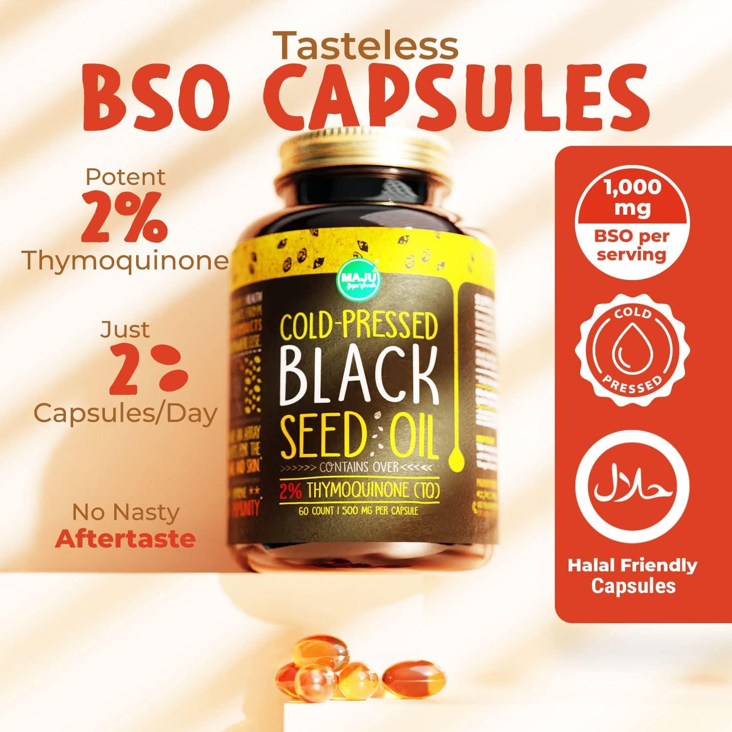 Cápsulas de Aceite de Semilla Negra Maju 60 Contenido 500mg