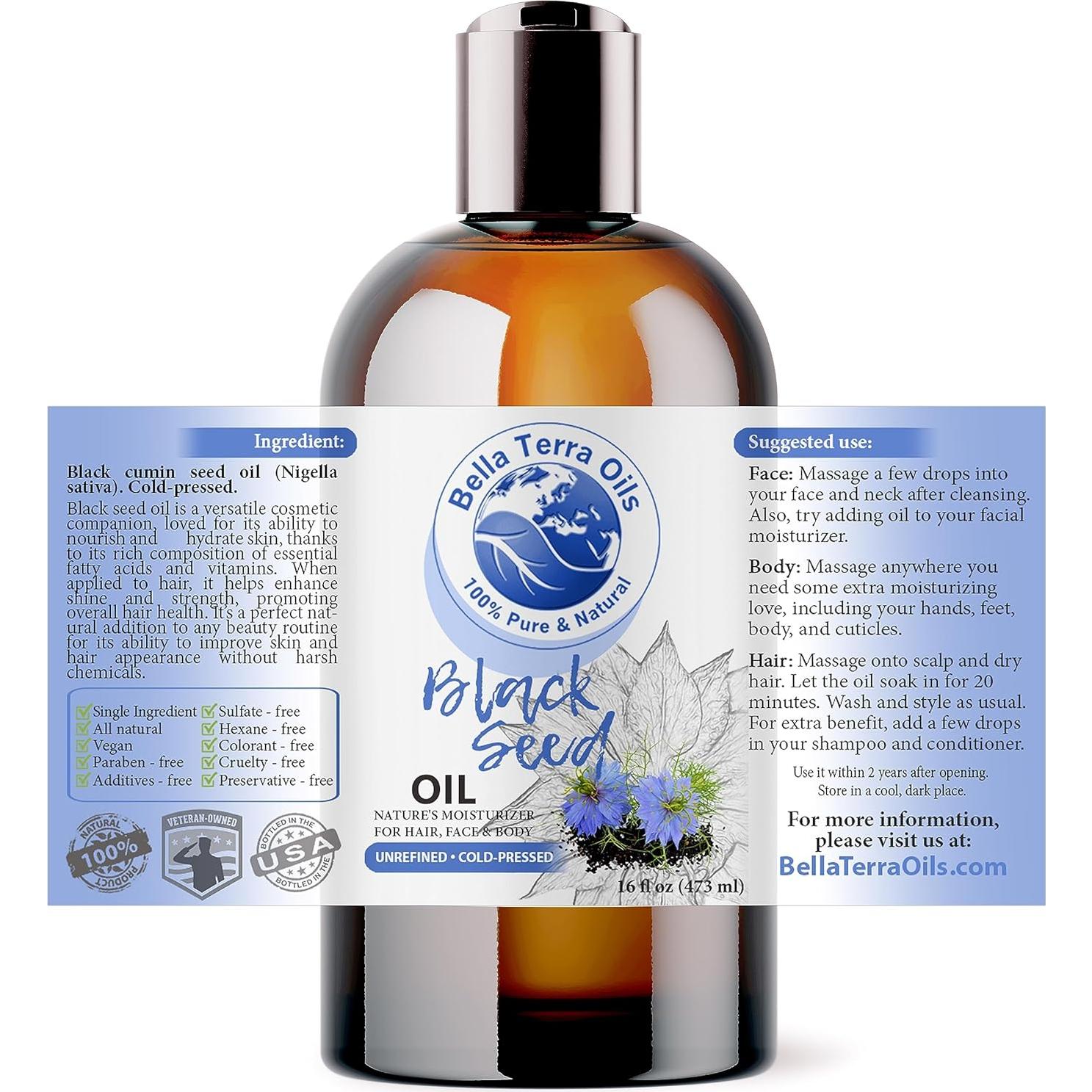 Aceite de Semilla Negra Bella Terra 473ml - Omega y Vitaminas