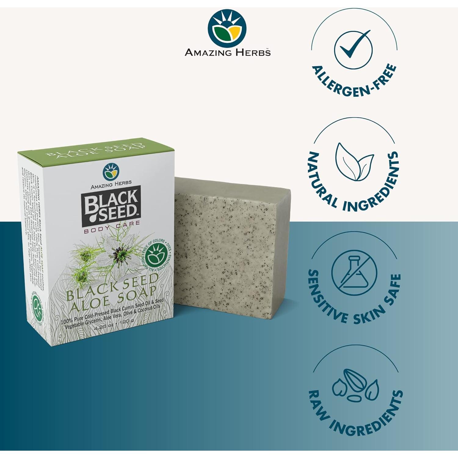 Jabón Natural de Semilla Negra Amazing Herbs - 120g x 3