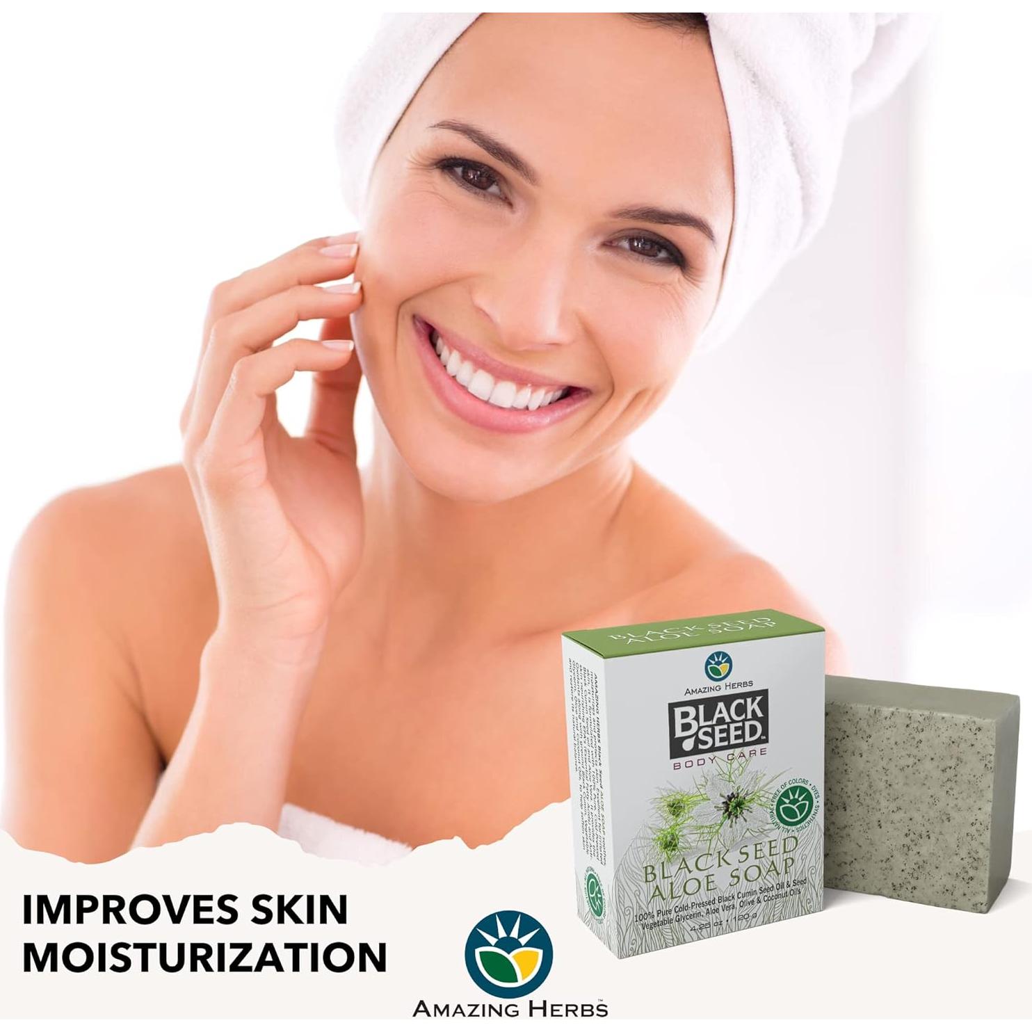 Jabón Natural de Semilla Negra Amazing Herbs - 120g x 3