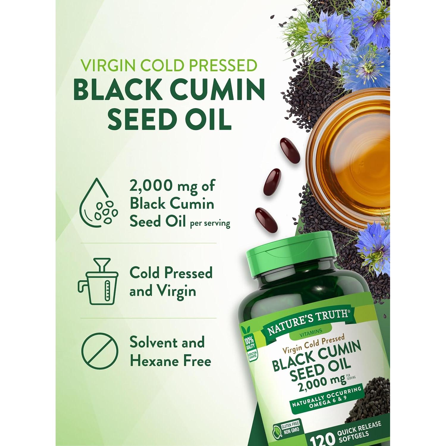 Aceite de Semilla de Comino Negro Nature's Truth 2000mg 120 Gelatinas