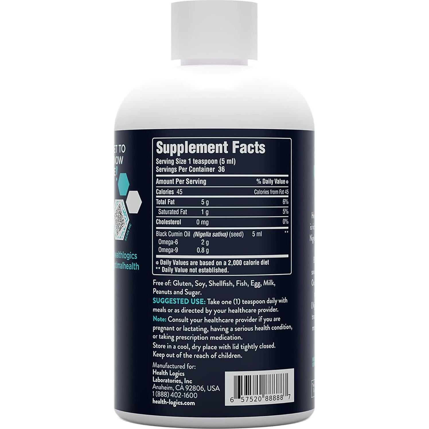 Aceite de Semilla de Comino Negro Health Logics 177 ml Omega 6 y 9