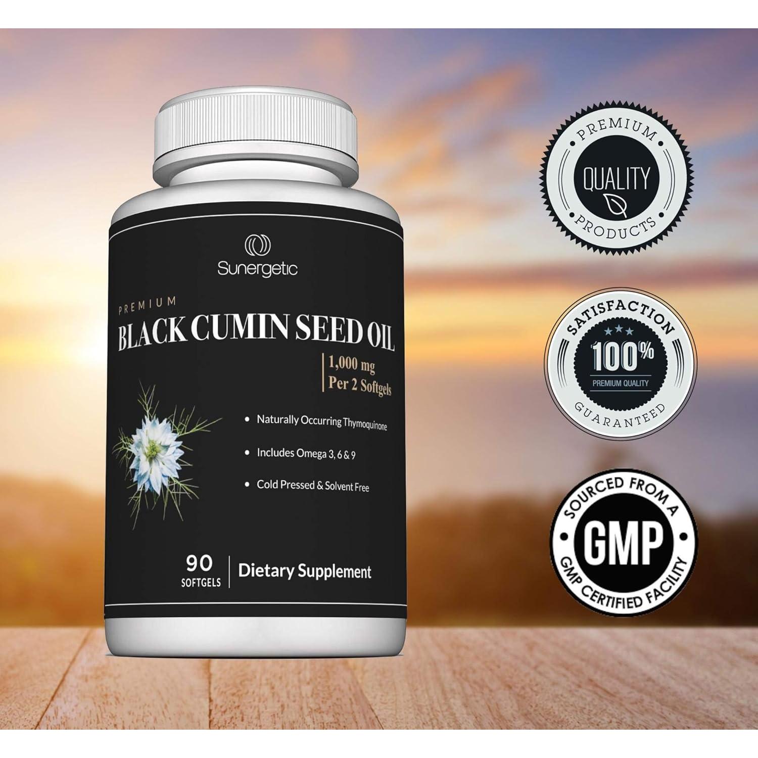 Aceite de Semilla de Comino Negro Sunergetic 1000mg - 90 Softgels