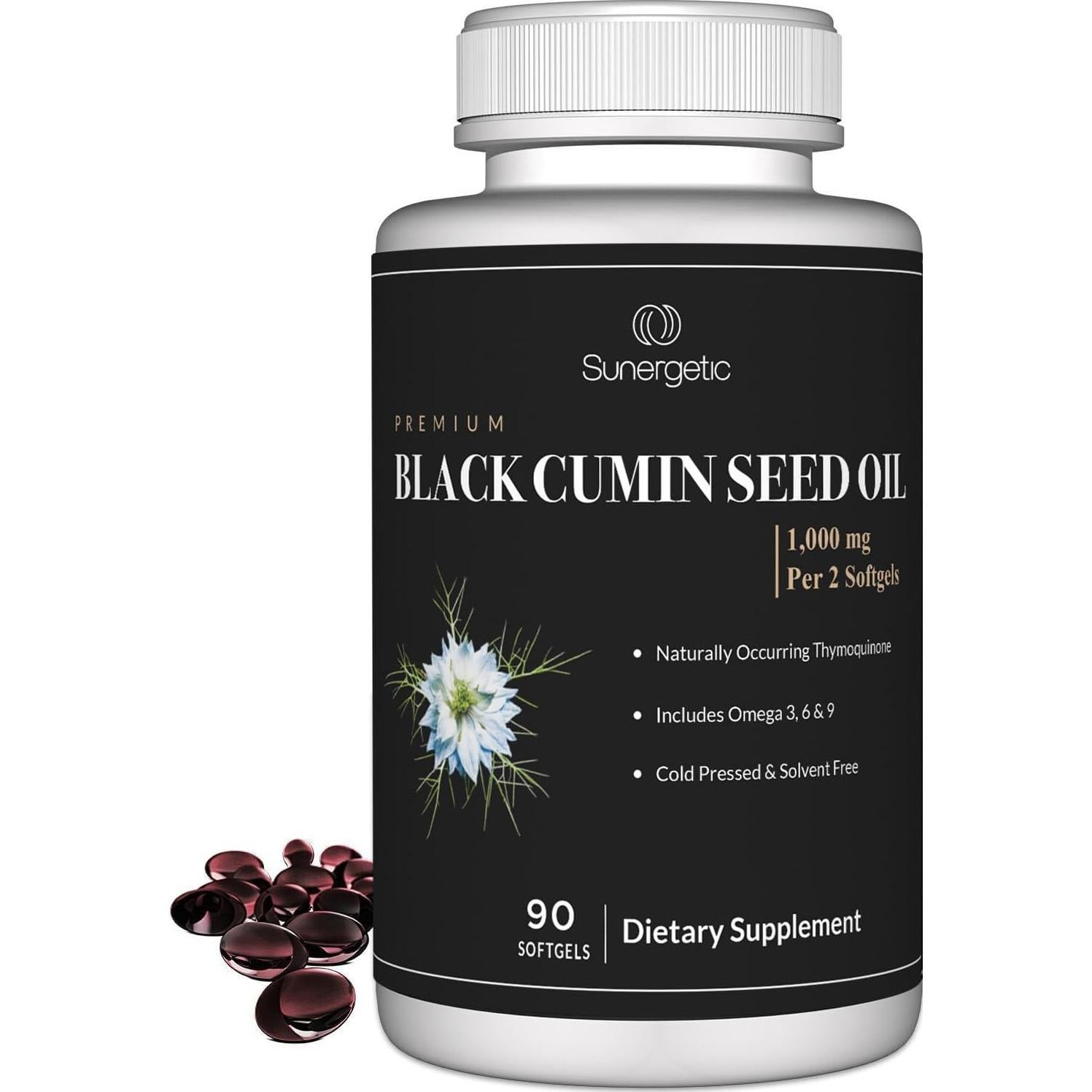Aceite de Semilla de Comino Negro Sunergetic 1000mg - 90 Softgels